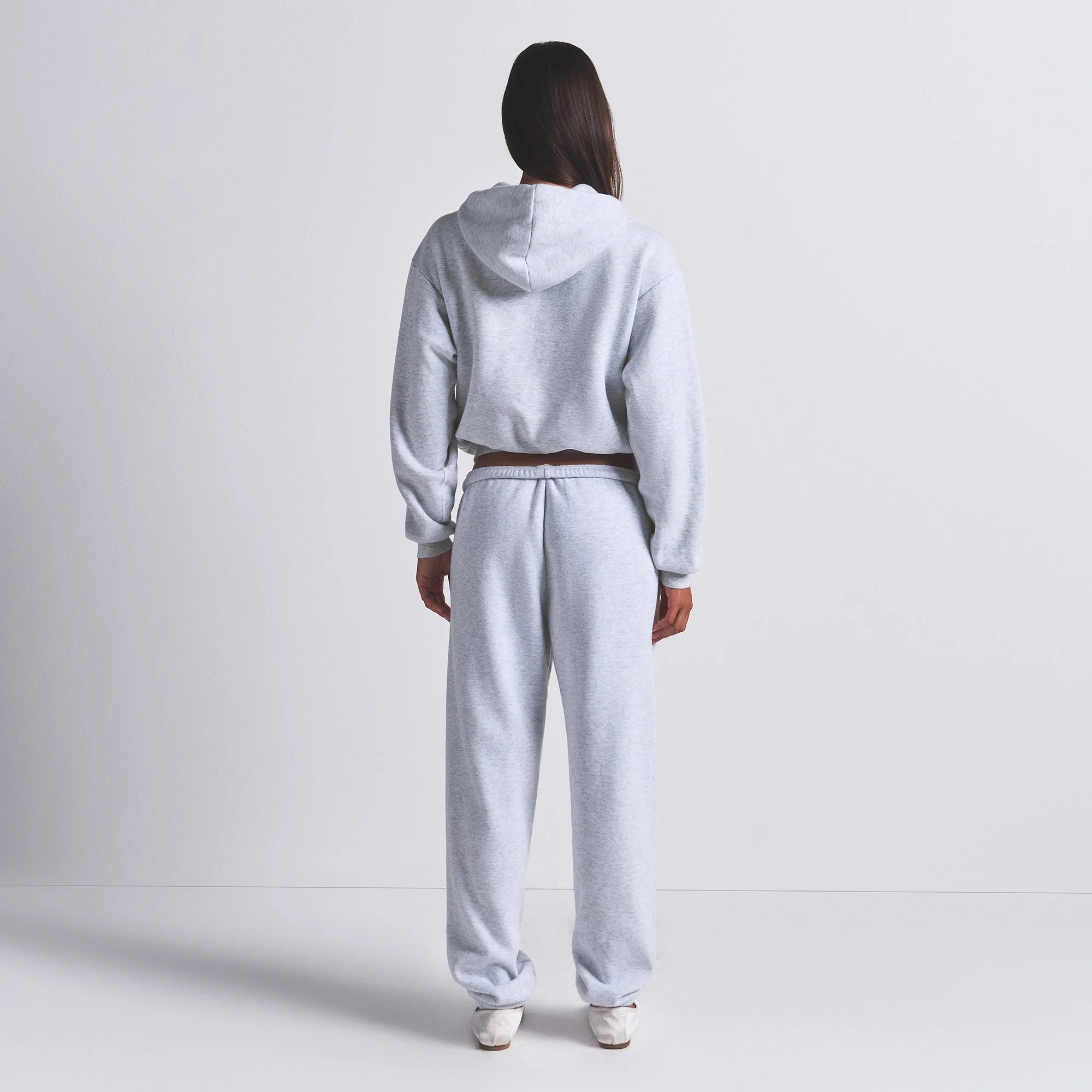 COTTON FLEECE CLASSIC HOODIE | LIGHT HEATHER GREY - Image 3