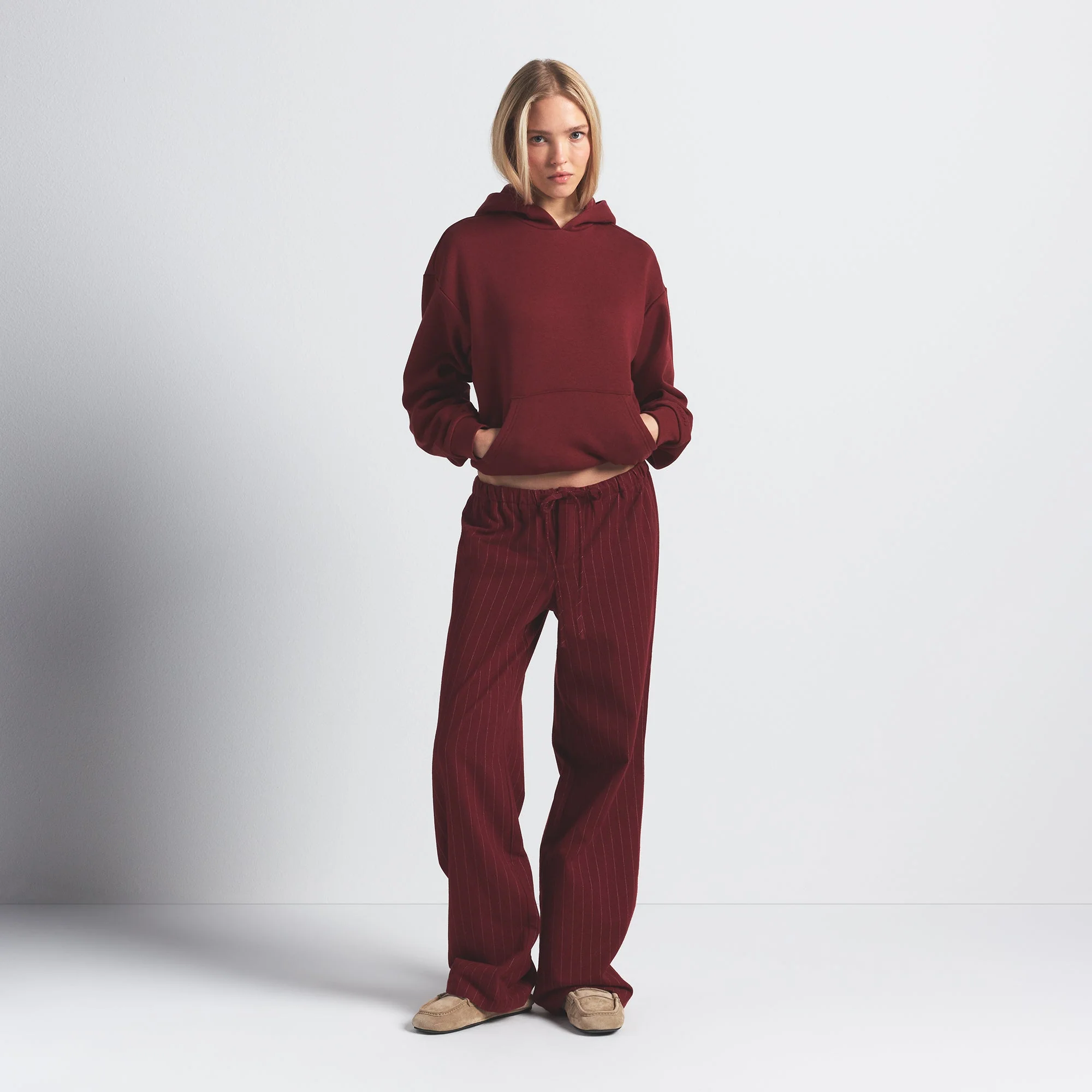 COTTON FLEECE CLASSIC HOODIE | MERLOT