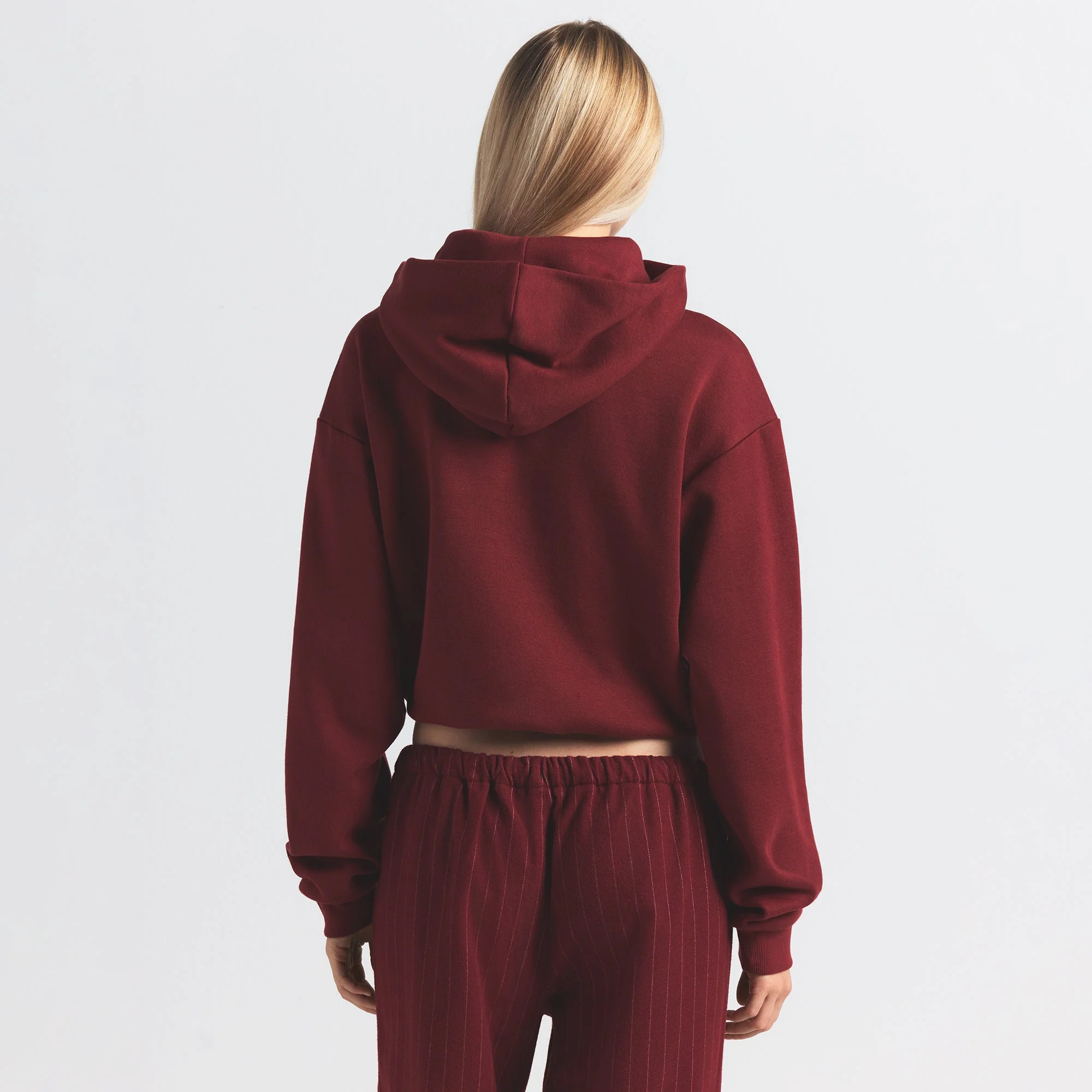 COTTON FLEECE CLASSIC HOODIE | MERLOT - Image 4