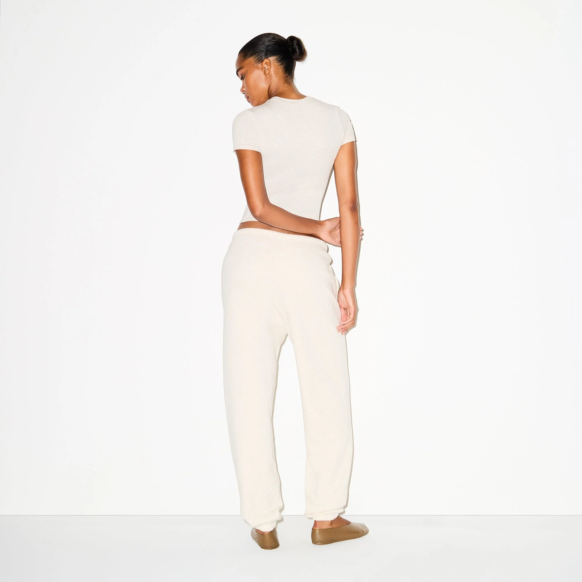COTTON FLEECE CLASSIC JOGGER | OATMEAL HEATHER - Image 3