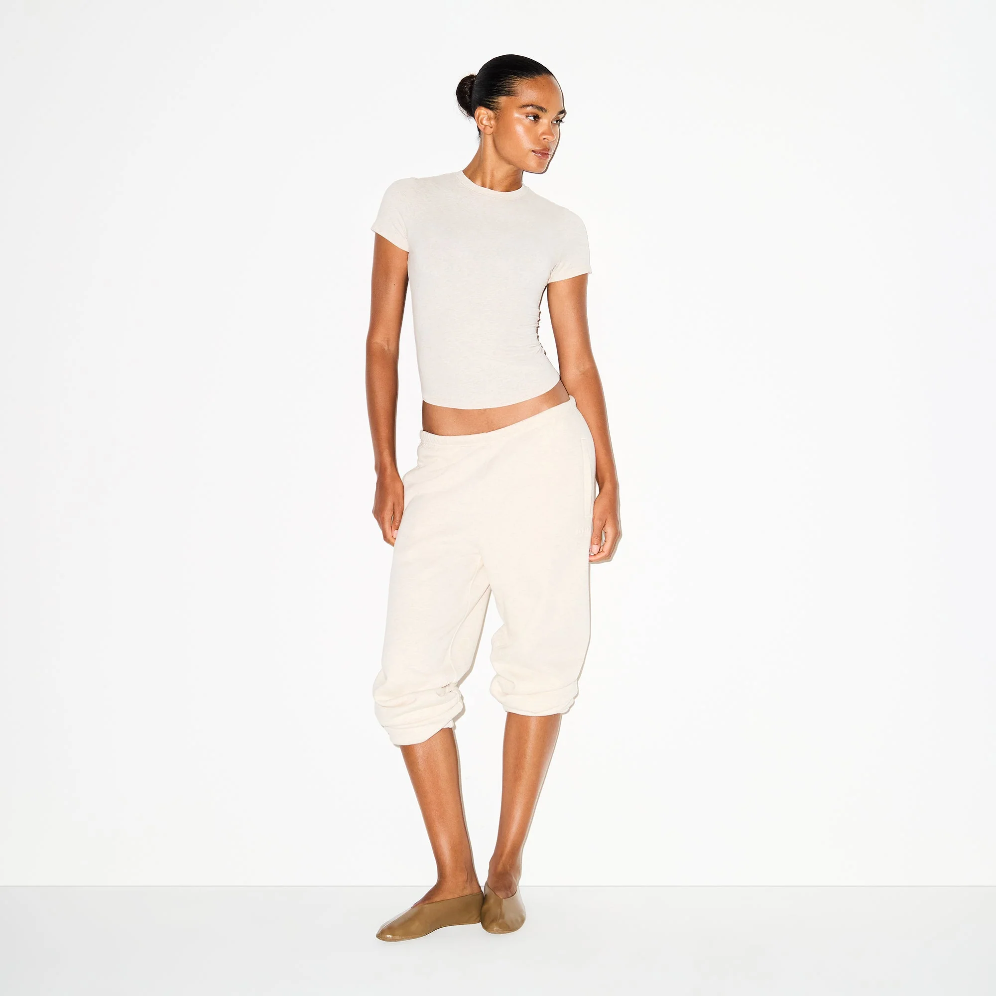 COTTON FLEECE CLASSIC JOGGER | OATMEAL HEATHER - Image 4