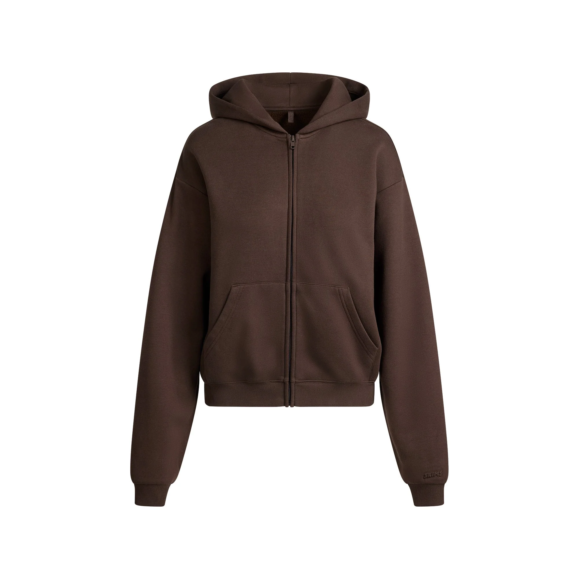 COTTON FLEECE CLASSIC ZIP UP HOODIE | DARK SEPIA - Image 6