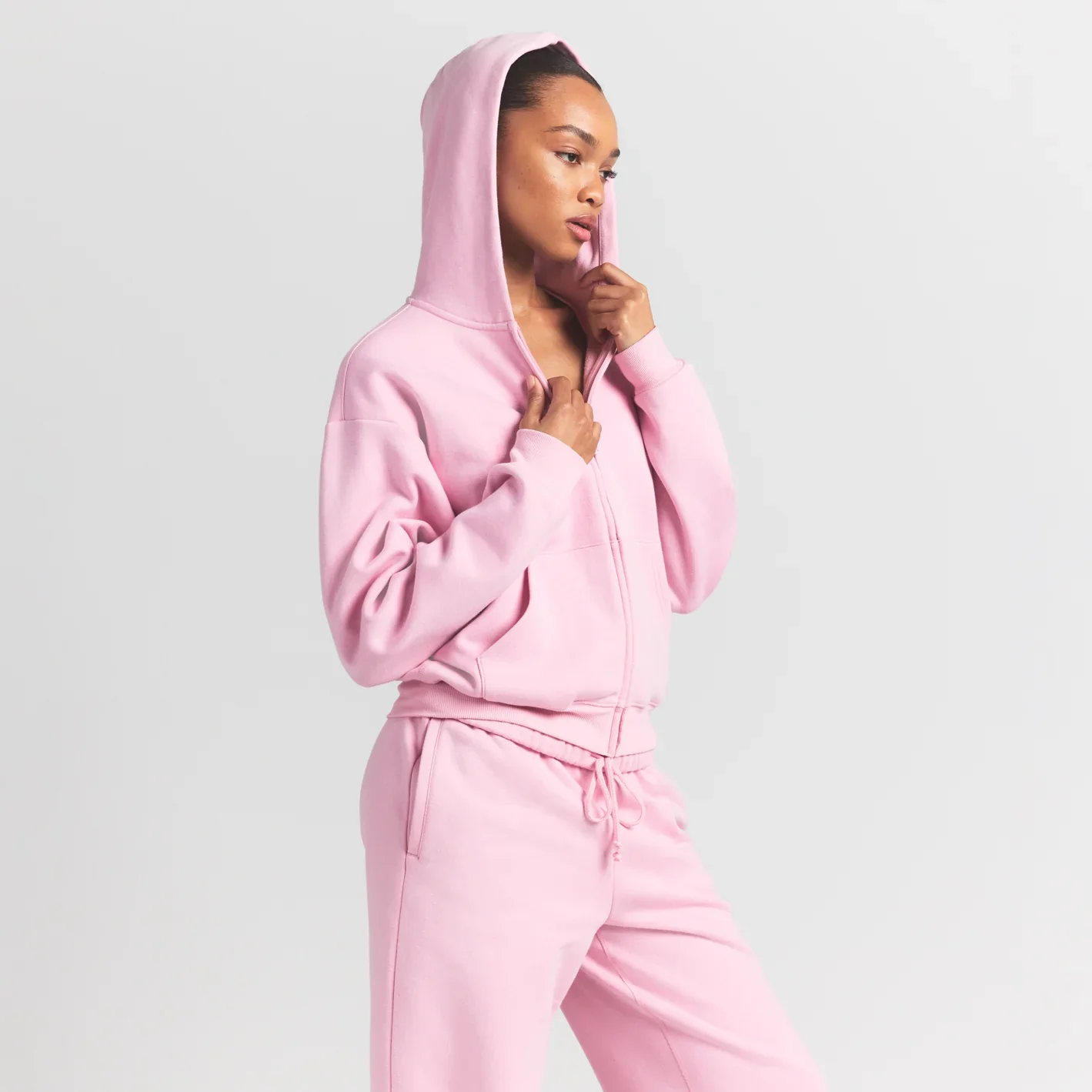 COTTON FLEECE CLASSIC ZIP UP HOODIE | HALITE - Image 3