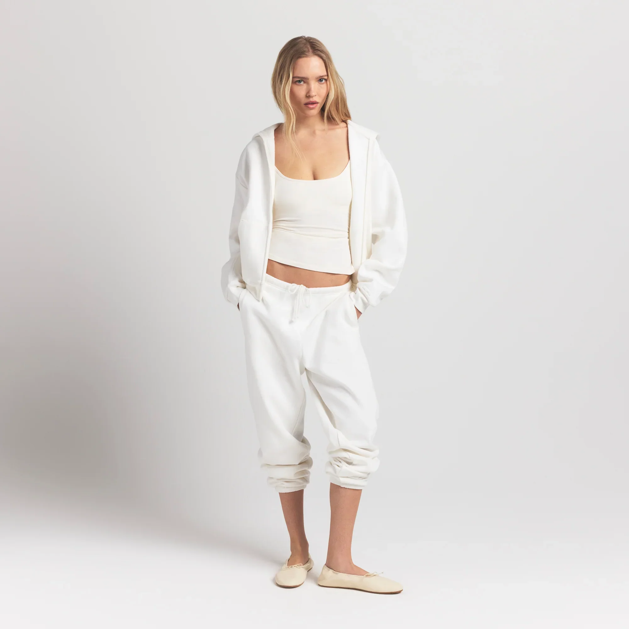 COTTON FLEECE CLASSIC ZIP UP HOODIE | MARBLE