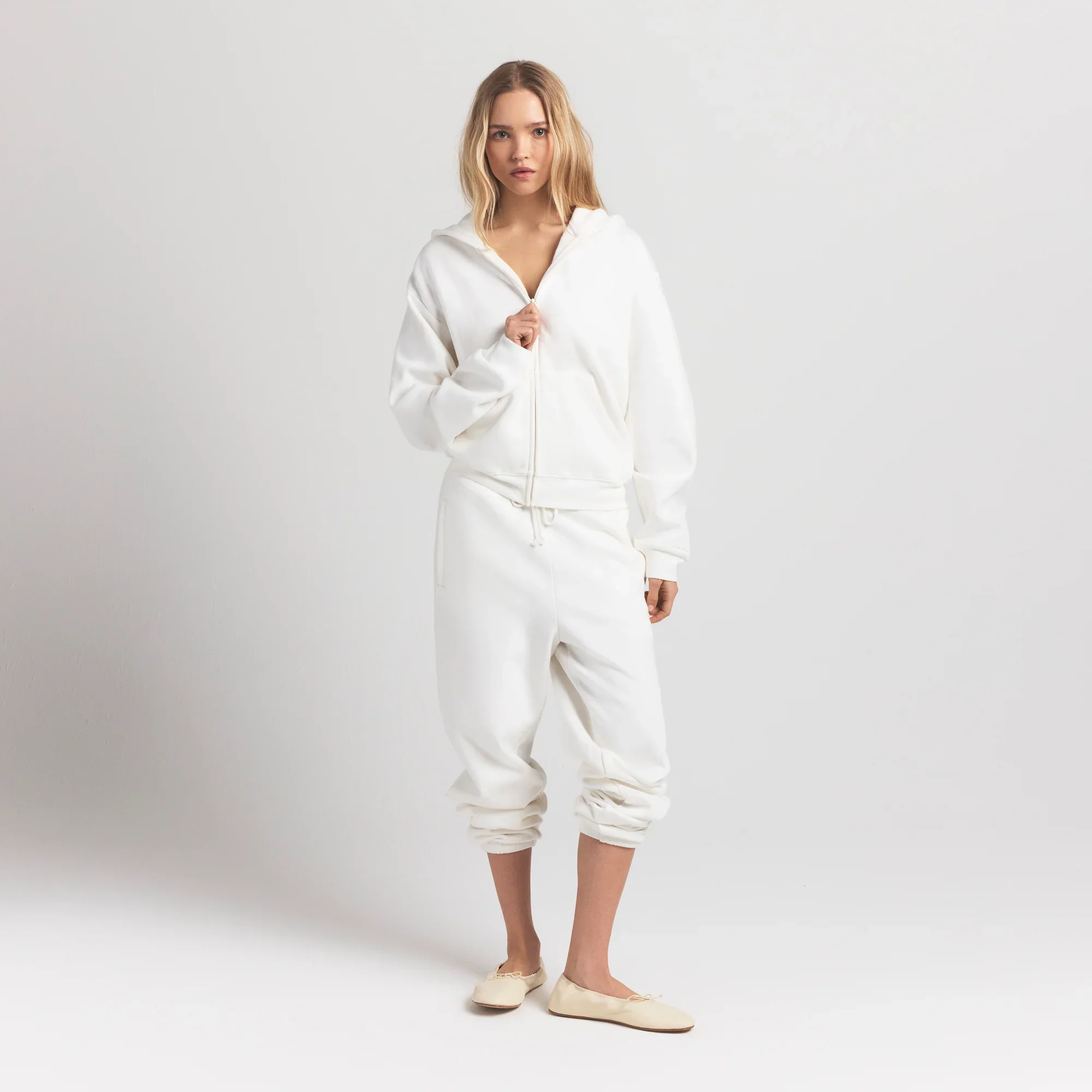 COTTON FLEECE CLASSIC ZIP UP HOODIE | MARBLE - Image 4