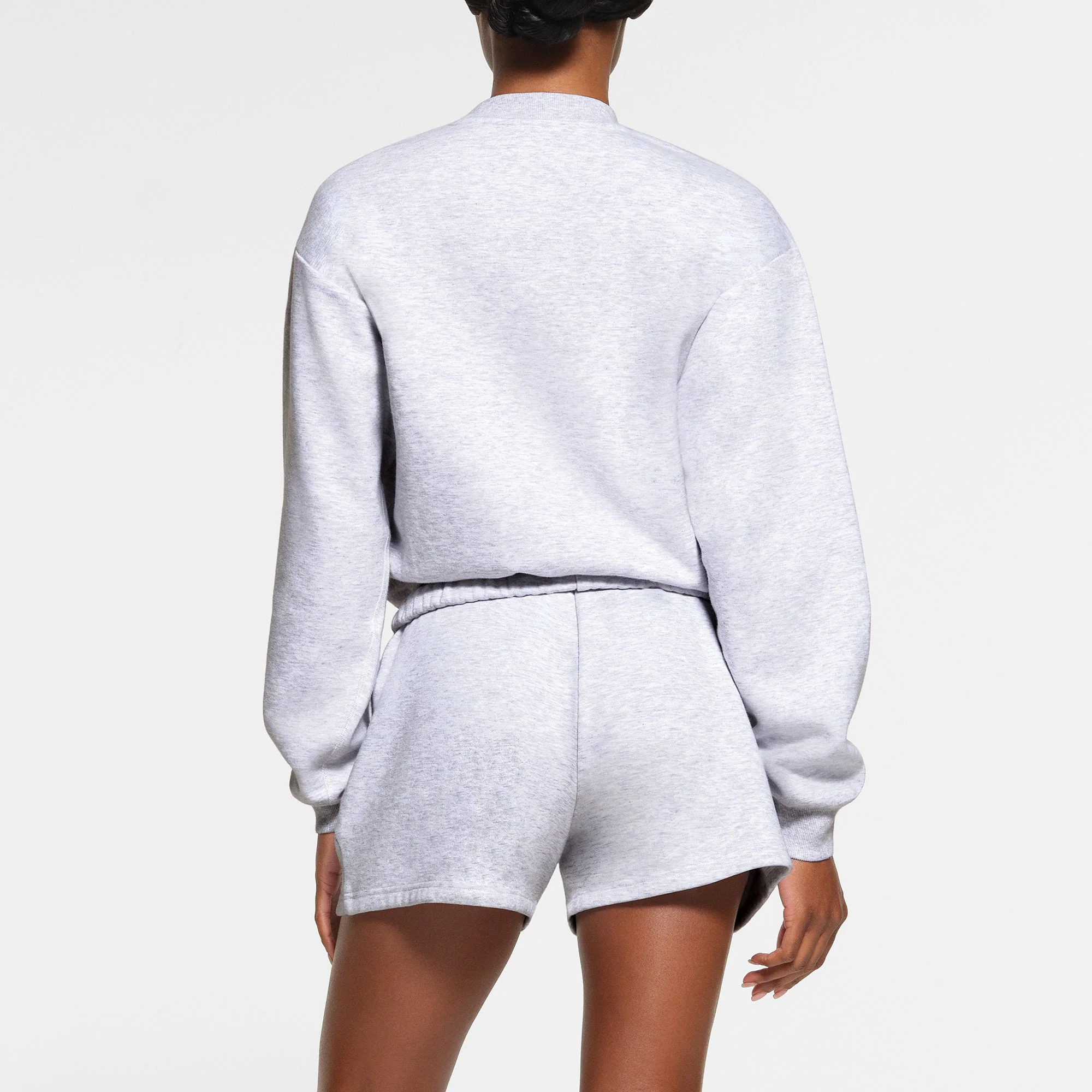 COTTON FLEECE CREWNECK | LIGHT HEATHER GREY - Image 3