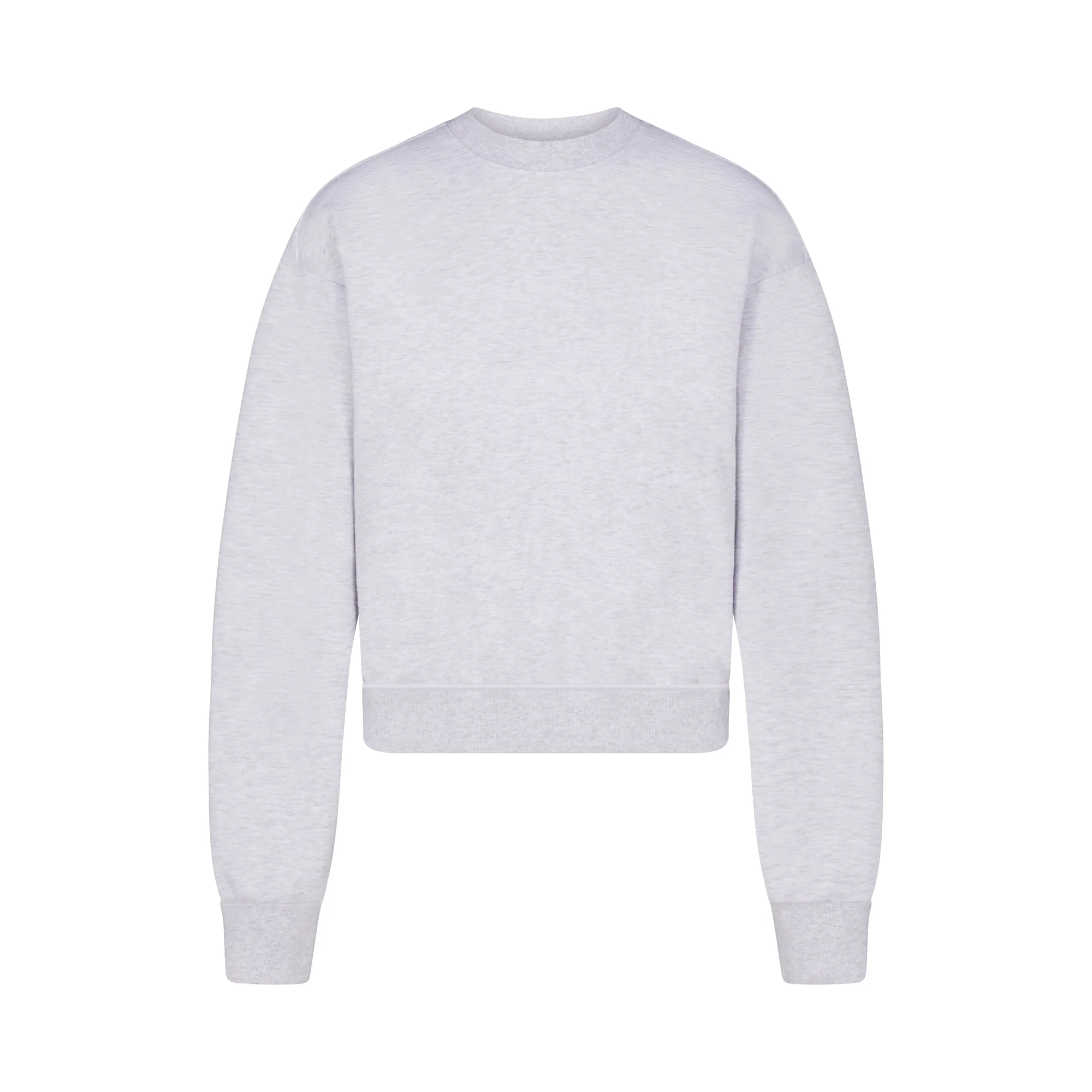 COTTON FLEECE CREWNECK | LIGHT HEATHER GREY - Image 5