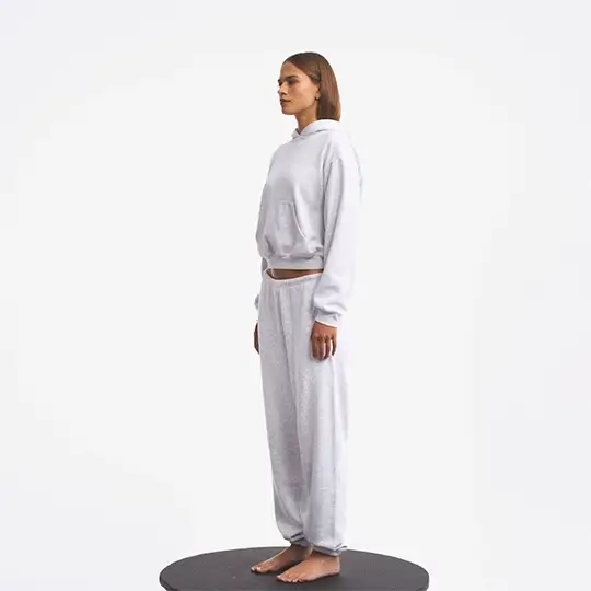 COTTON FLEECE JOGGER | LIGHT HEATHER GREY - Image 4