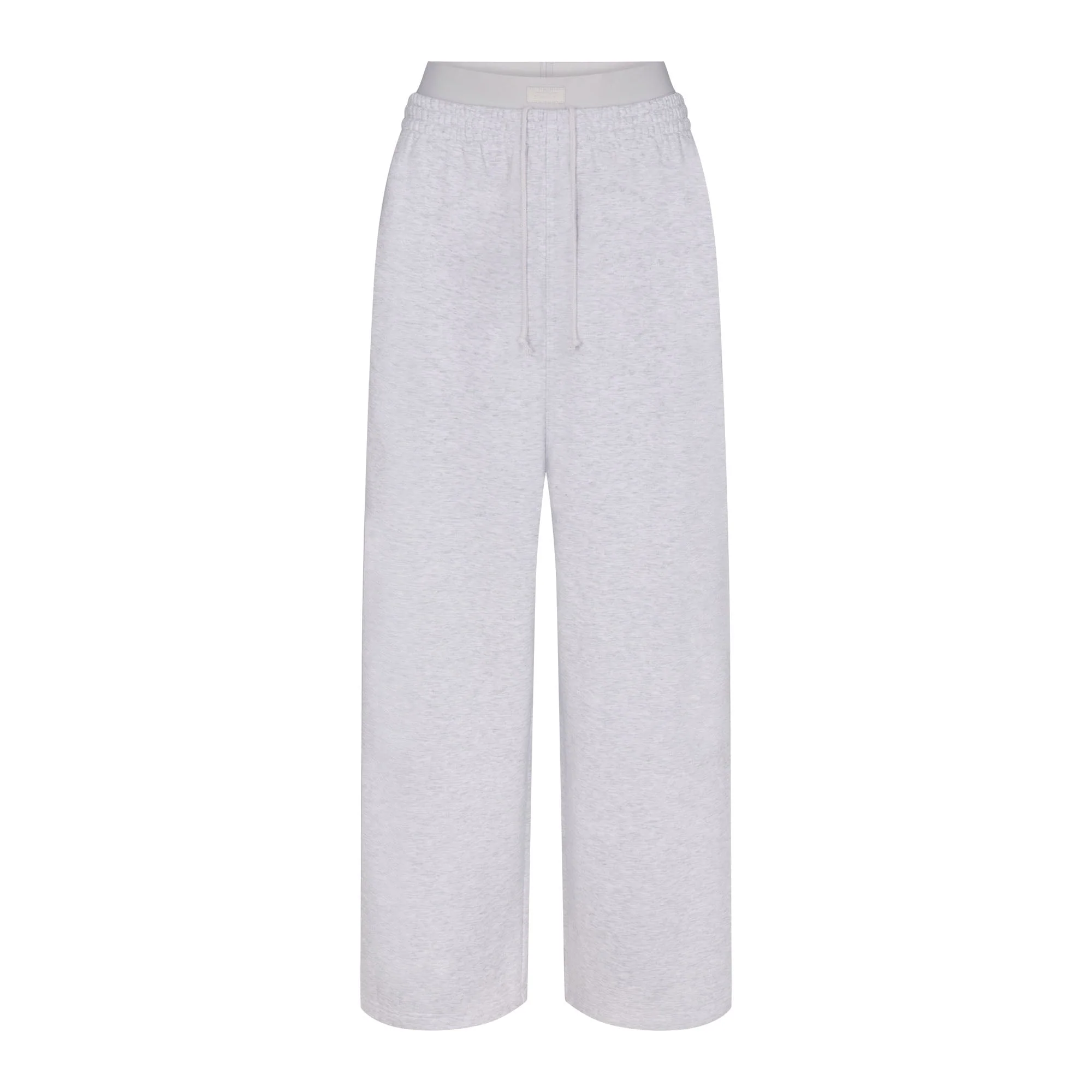COTTON FLEECE OVERSIZED DOUBLE WAISTBAND PANT | LIGHT HEATHER GREY - Image 6