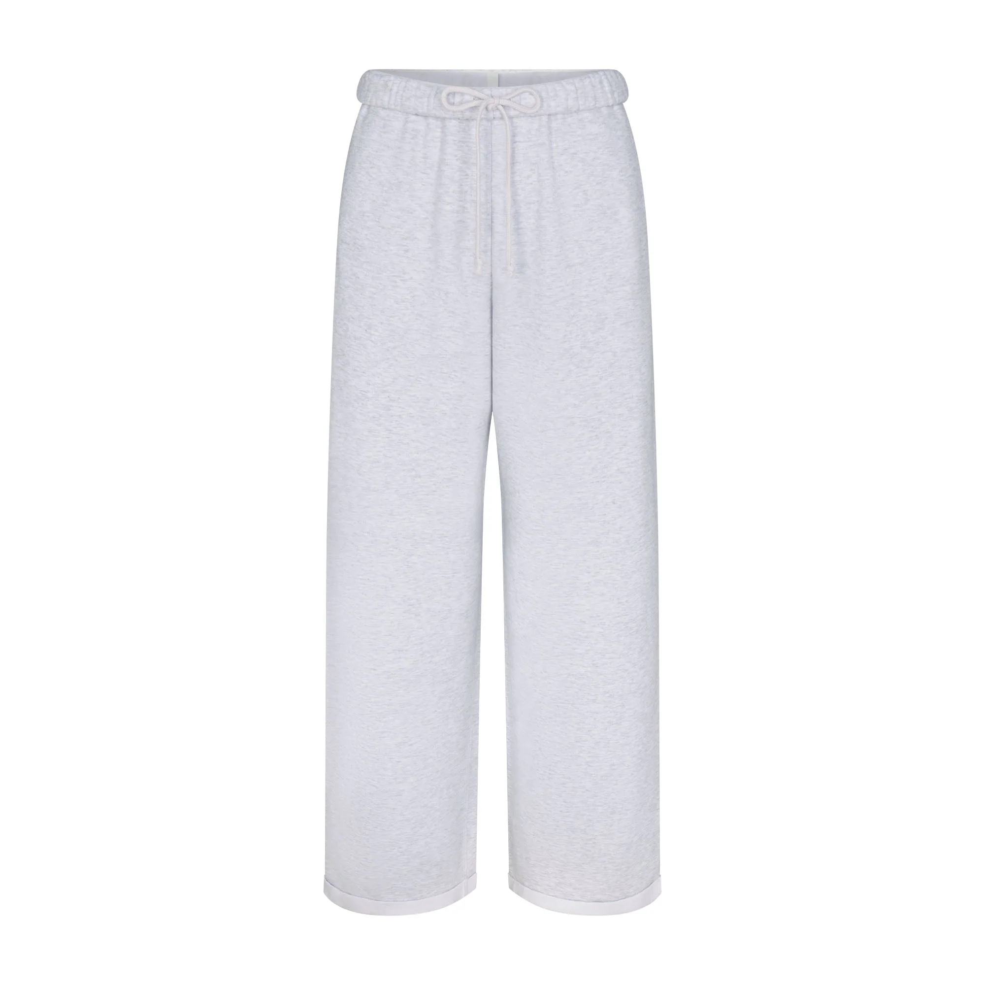 COTTON FLEECE STRAIGHT LEG PANT | LIGHT HEATHER GREY - Image 5