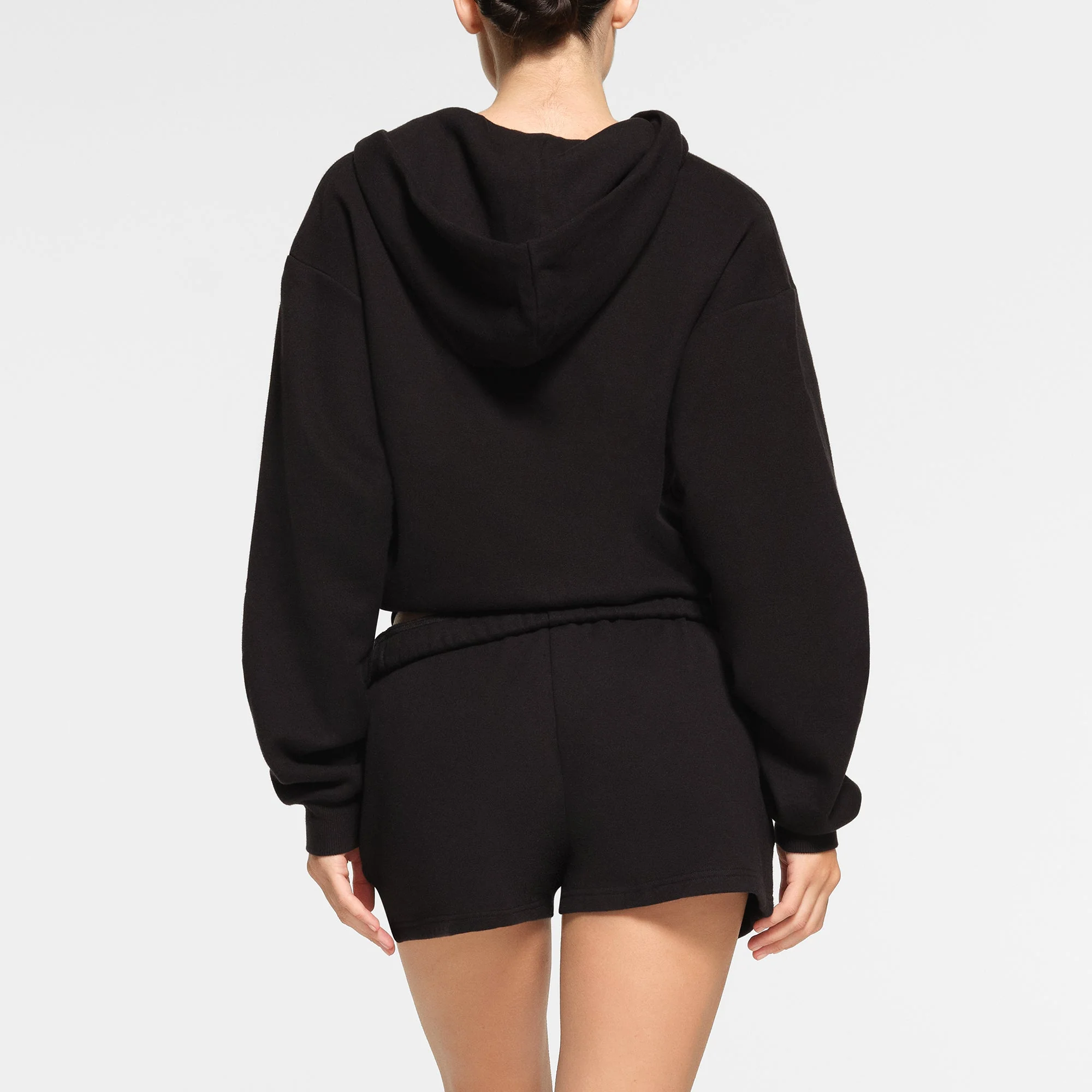 COTTON FLEECE ZIP UP HOODIE | ONYX - Image 3