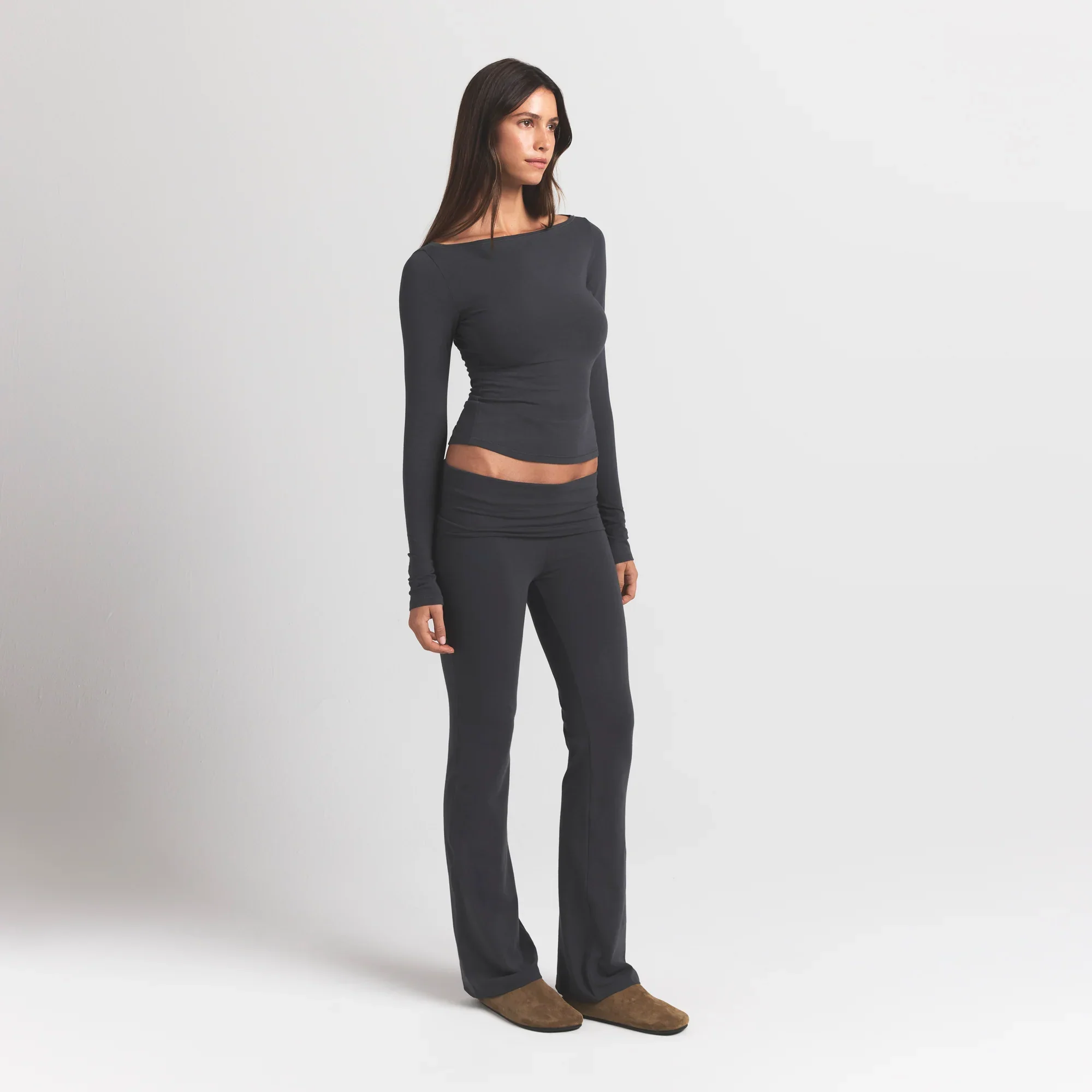COTTON JERSEY FOLDOVER PANT | ASH - Image 2
