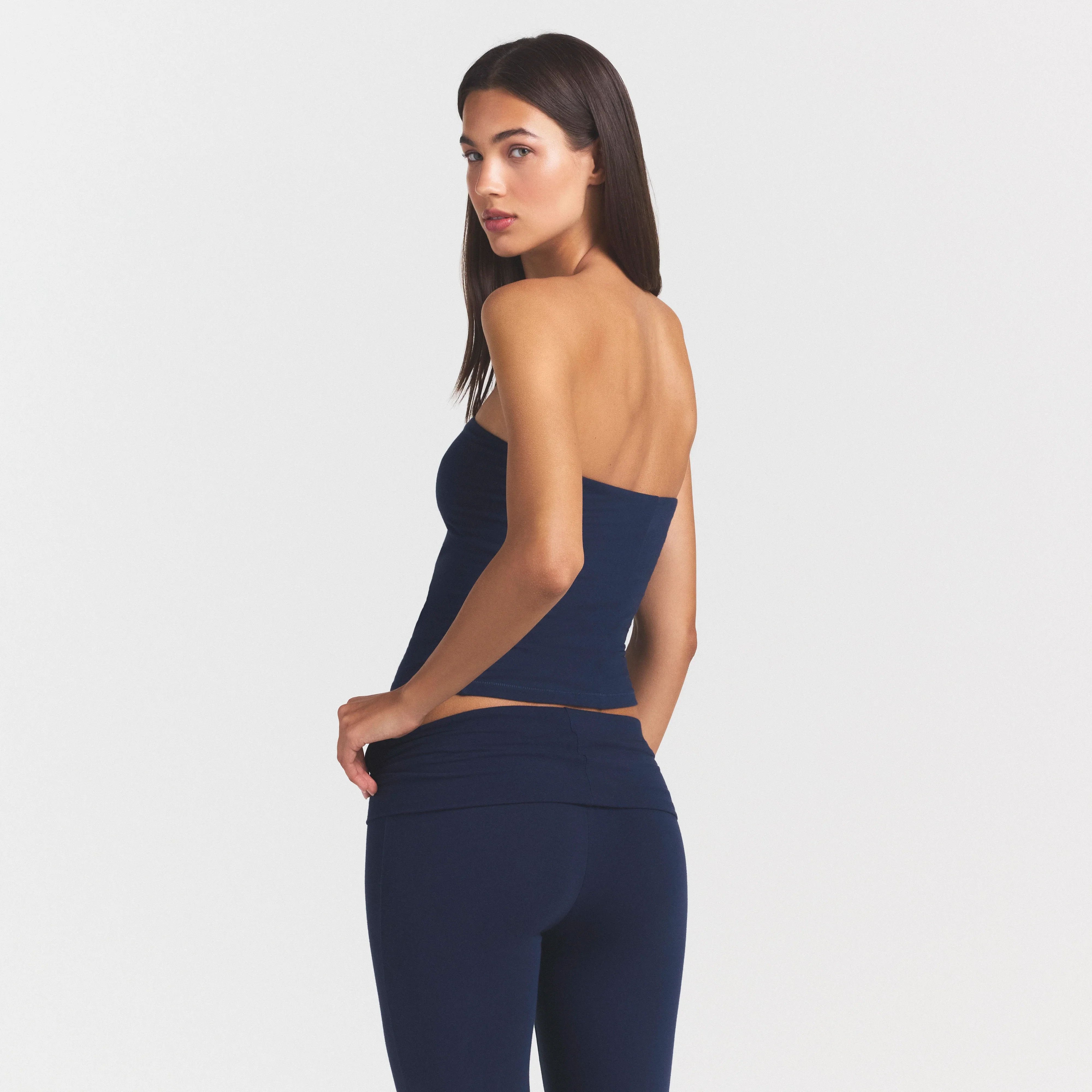 COTTON JERSEY FOLDOVER PANT | NAVY - Image 2