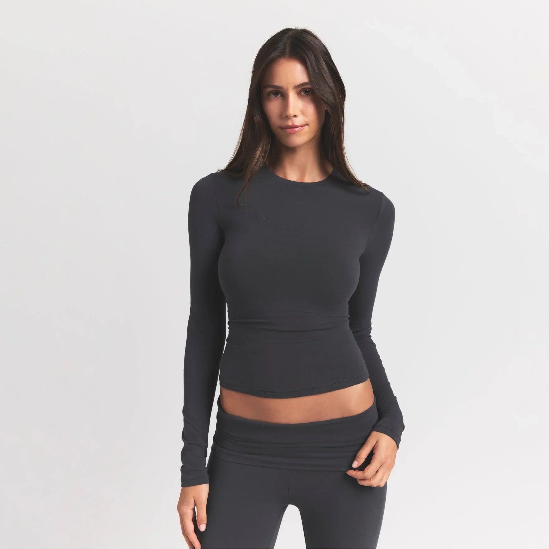 COTTON JERSEY LONG SLEEVE T-SHIRT | ASH - Image 2