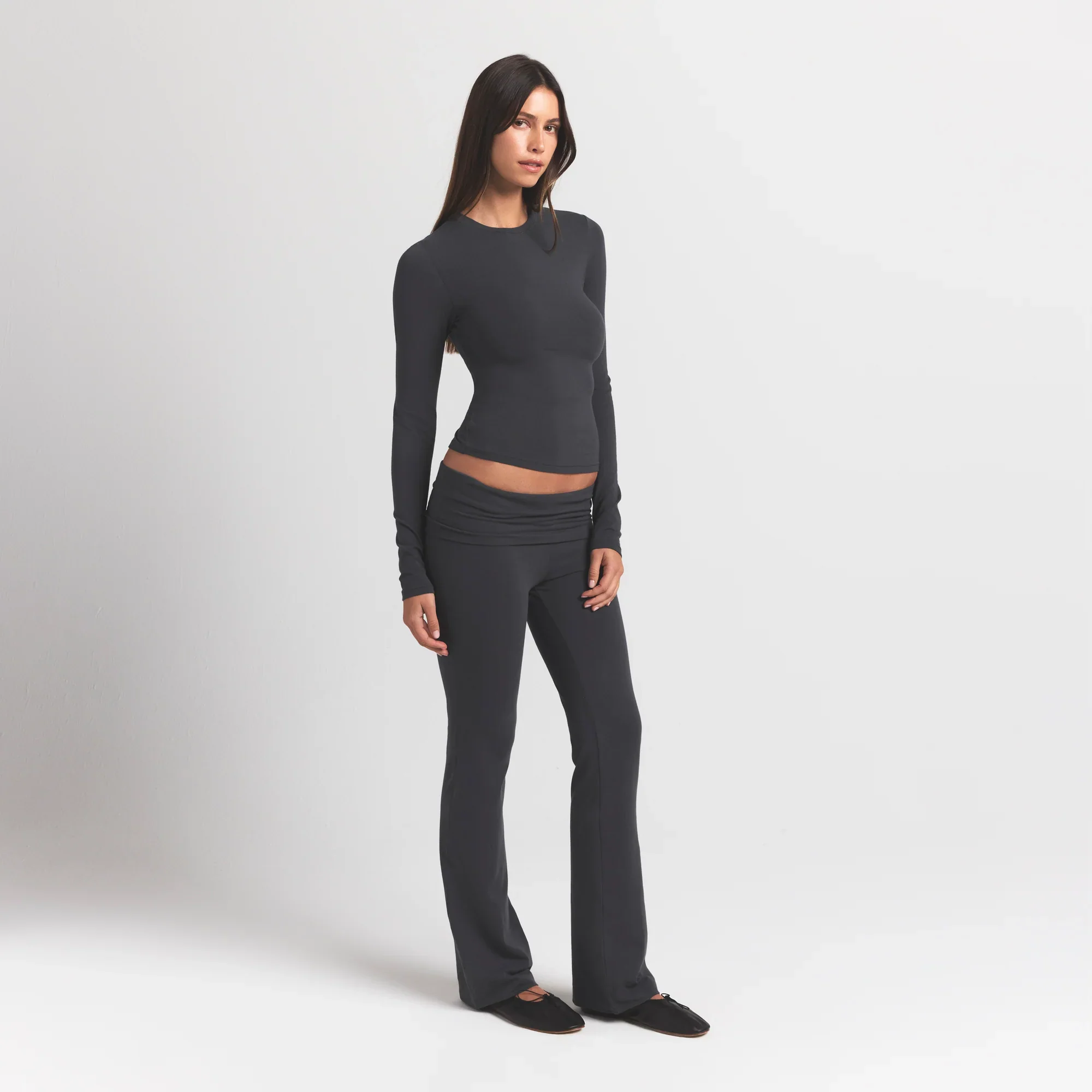 COTTON JERSEY LONG SLEEVE T-SHIRT | ASH - Image 3