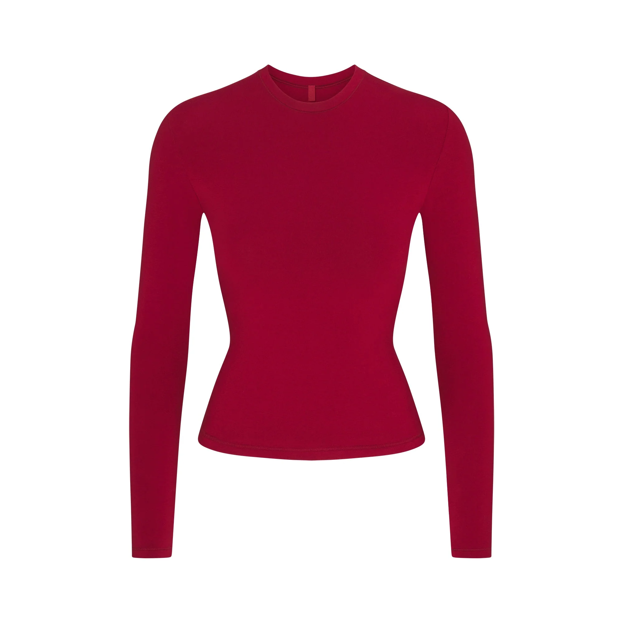 COTTON JERSEY LONG SLEEVE T-SHIRT | BRICK - Image 6