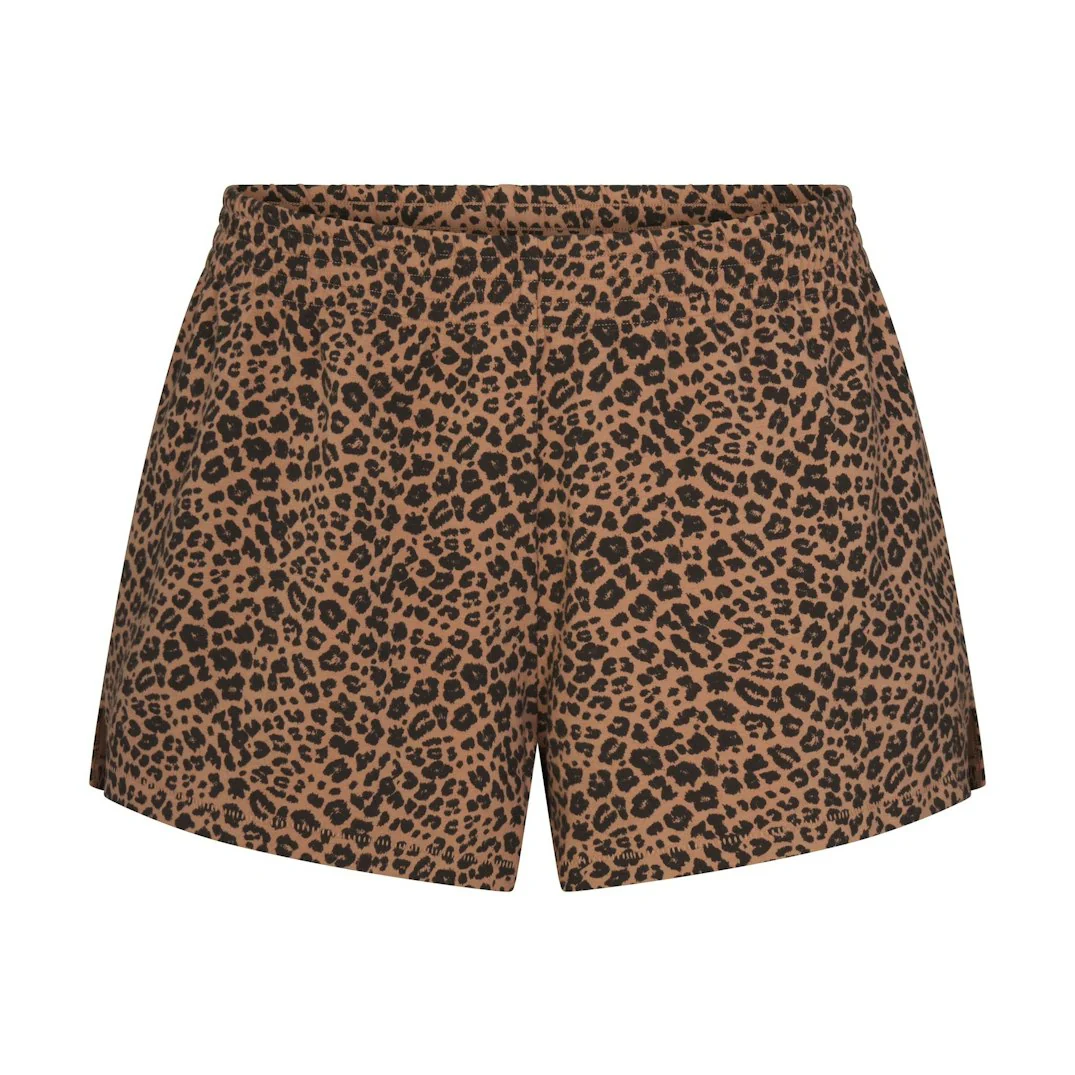 COTTON JERSEY LOOSE SHORT | SIENNA NATURAL LEOPARD - Image 6