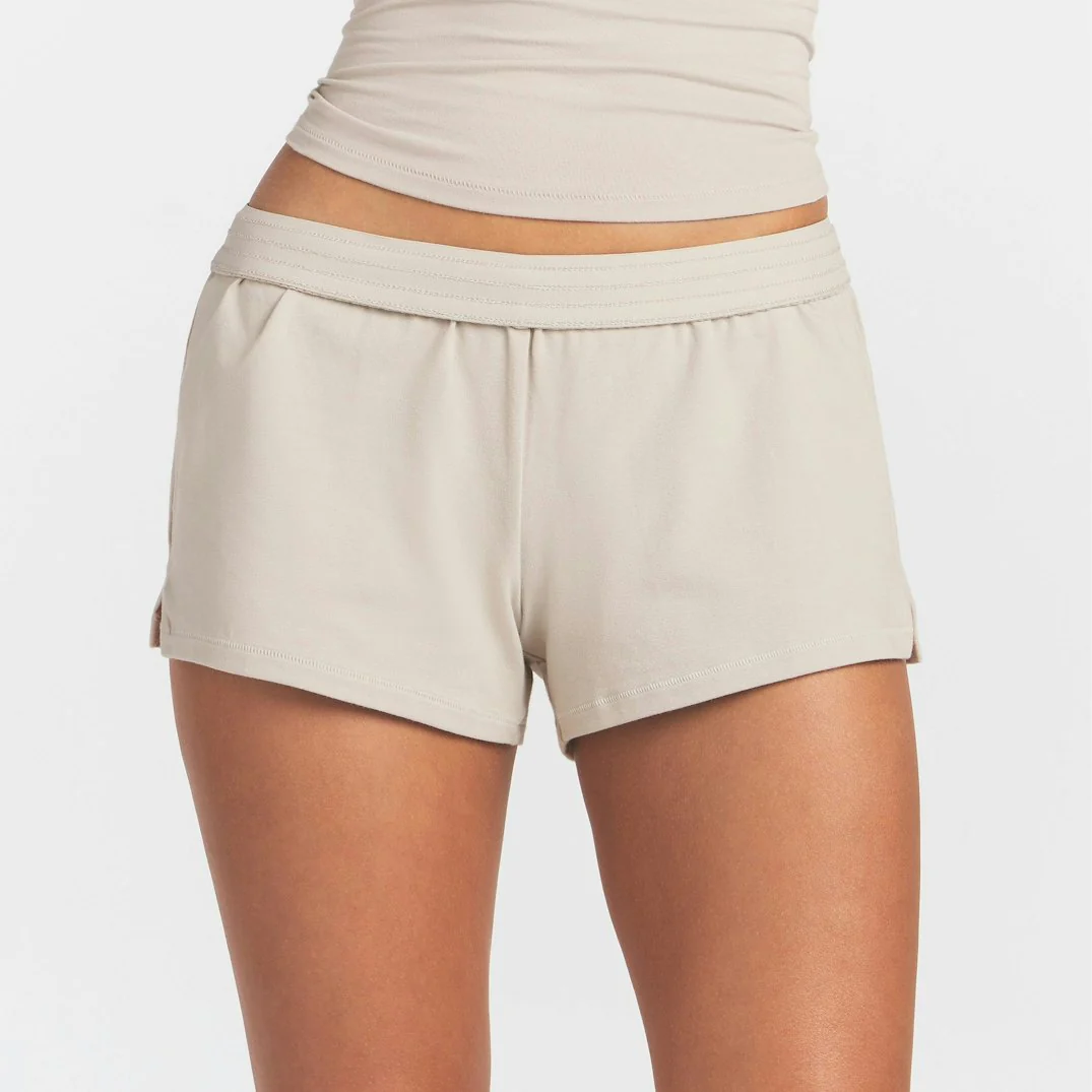 COTTON JERSEY LOOSE SHORT | STONE - Image 2