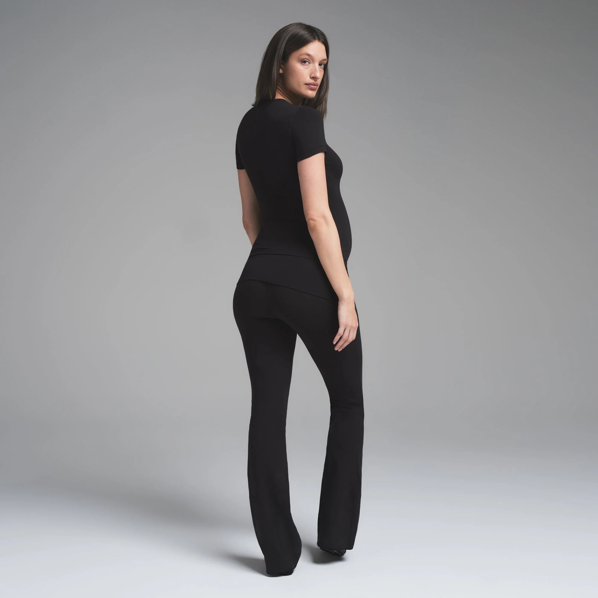 COTTON JERSEY MATERNITY FOLDOVER PANT | SOOT - Image 2