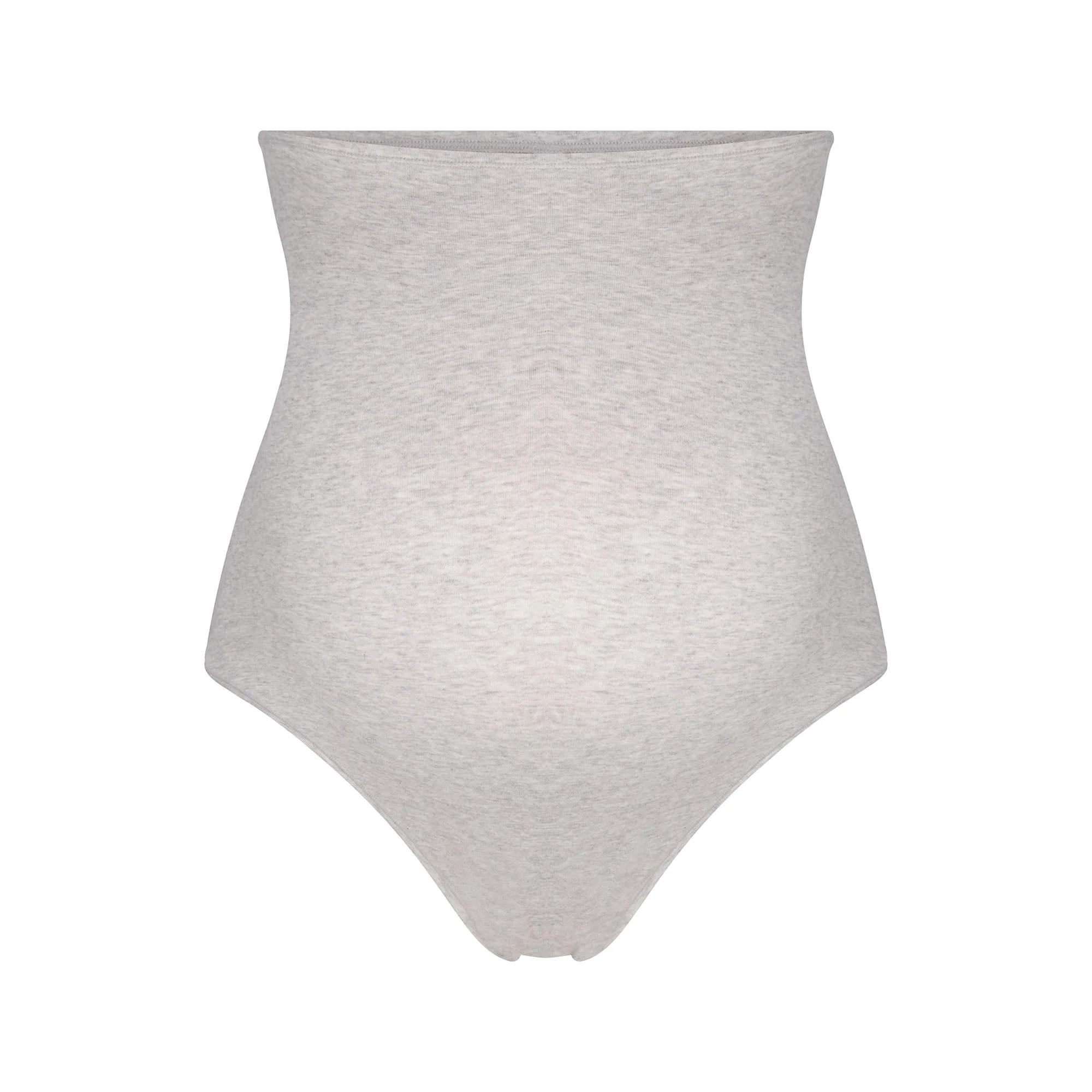 COTTON JERSEY MATERNITY HIGH-WAISTED THONG | LIGHT HEATHER GREY - Image 6