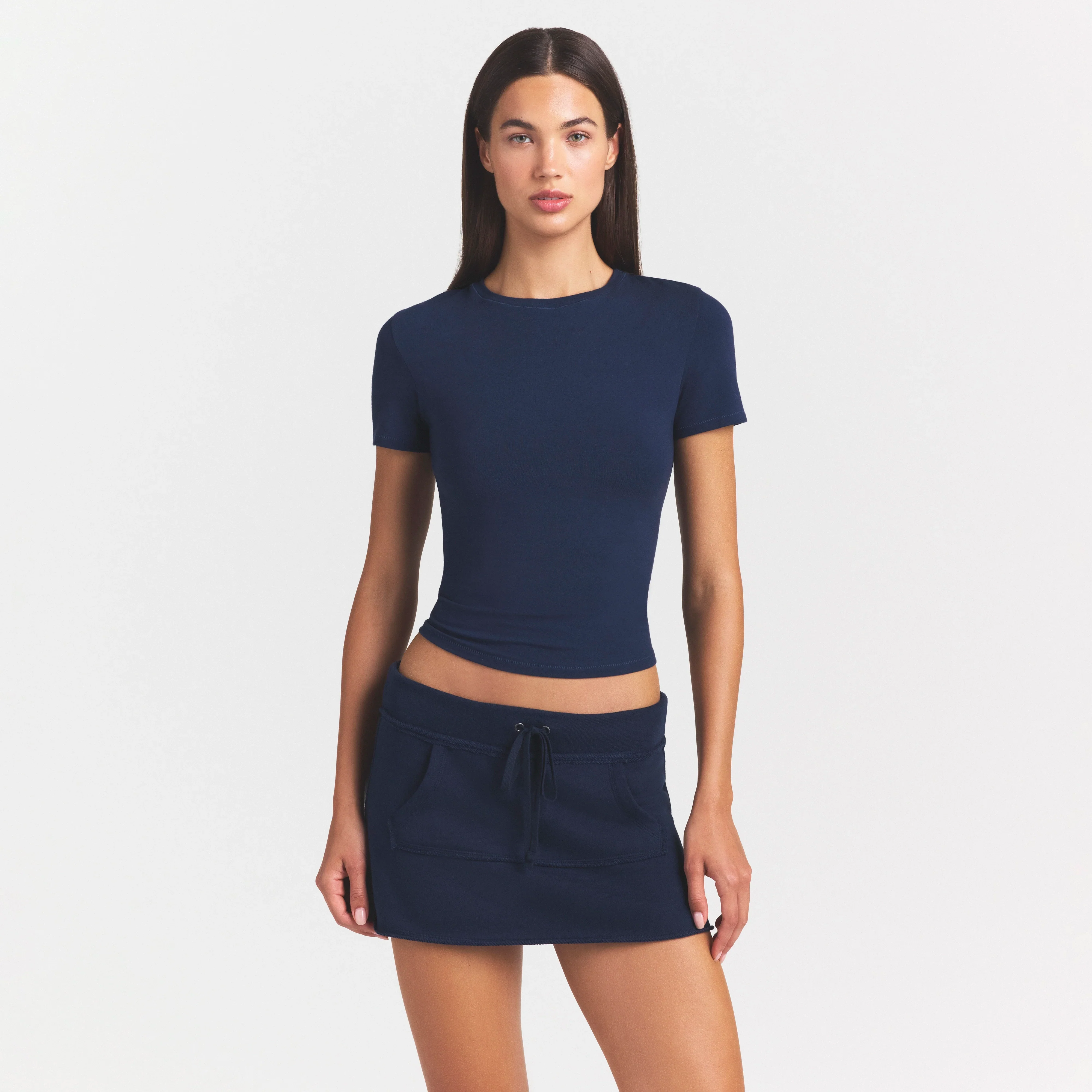 COTTON JERSEY T-SHIRT | NAVY - Image 2