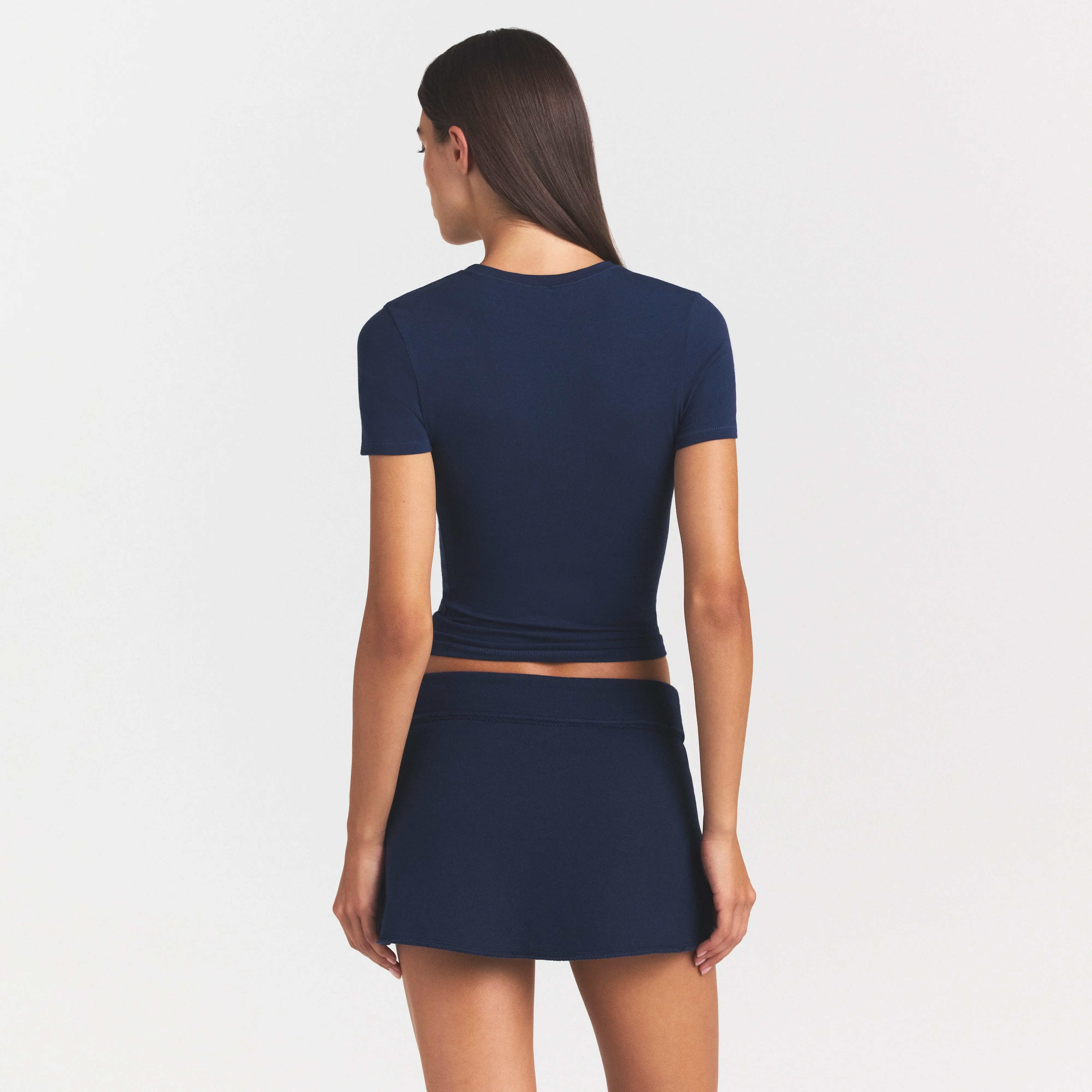 COTTON JERSEY T-SHIRT | NAVY - Image 3