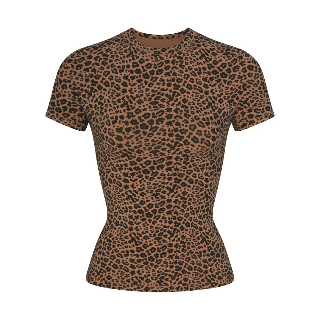 COTTON JERSEY T-SHIRT | SIENNA NATURAL LEOPARD - Image 6
