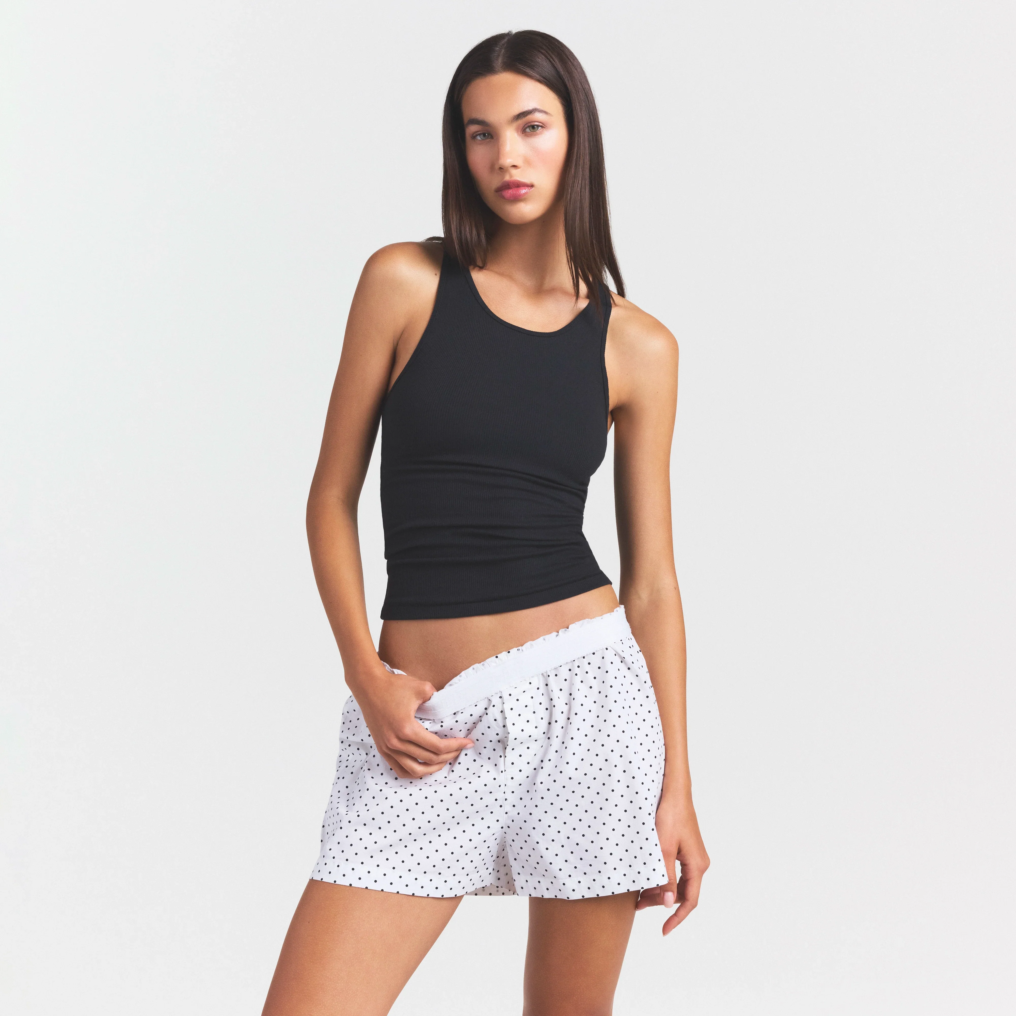 COTTON POPLIN BOXER SLEEP SET | ONYX DOT - Image 2