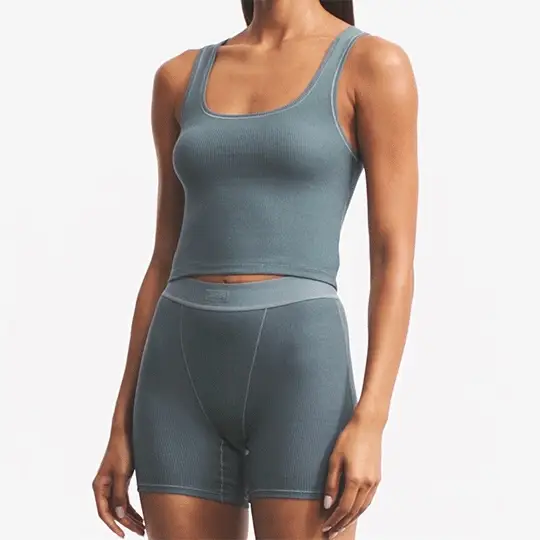 COTTON RIB BOXER | LIGHT HEATHER GREY - Image 4