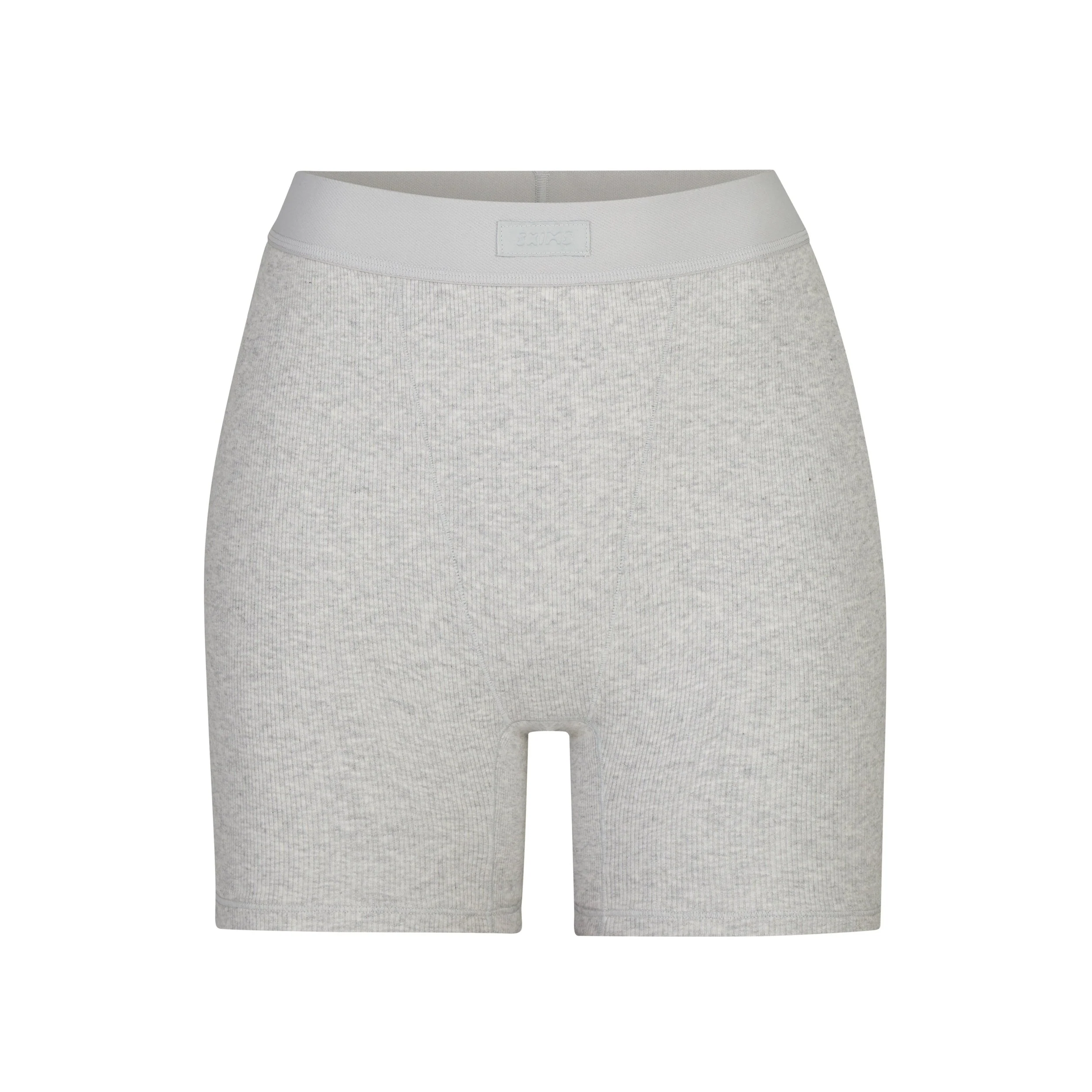 COTTON RIB BOXER | LIGHT HEATHER GREY - Image 6