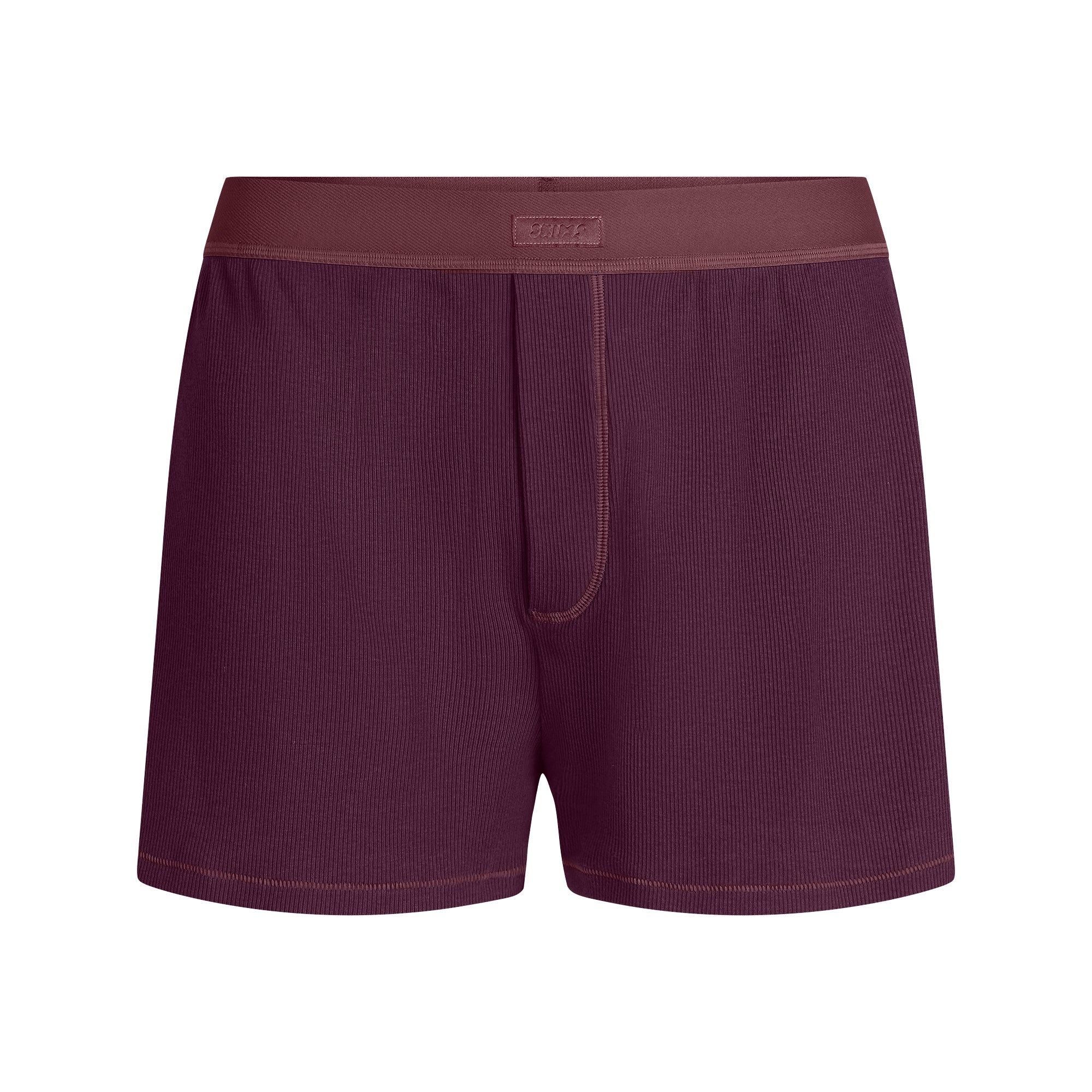COTTON RIB LOOSE BOXER | CURRANT - Image 6