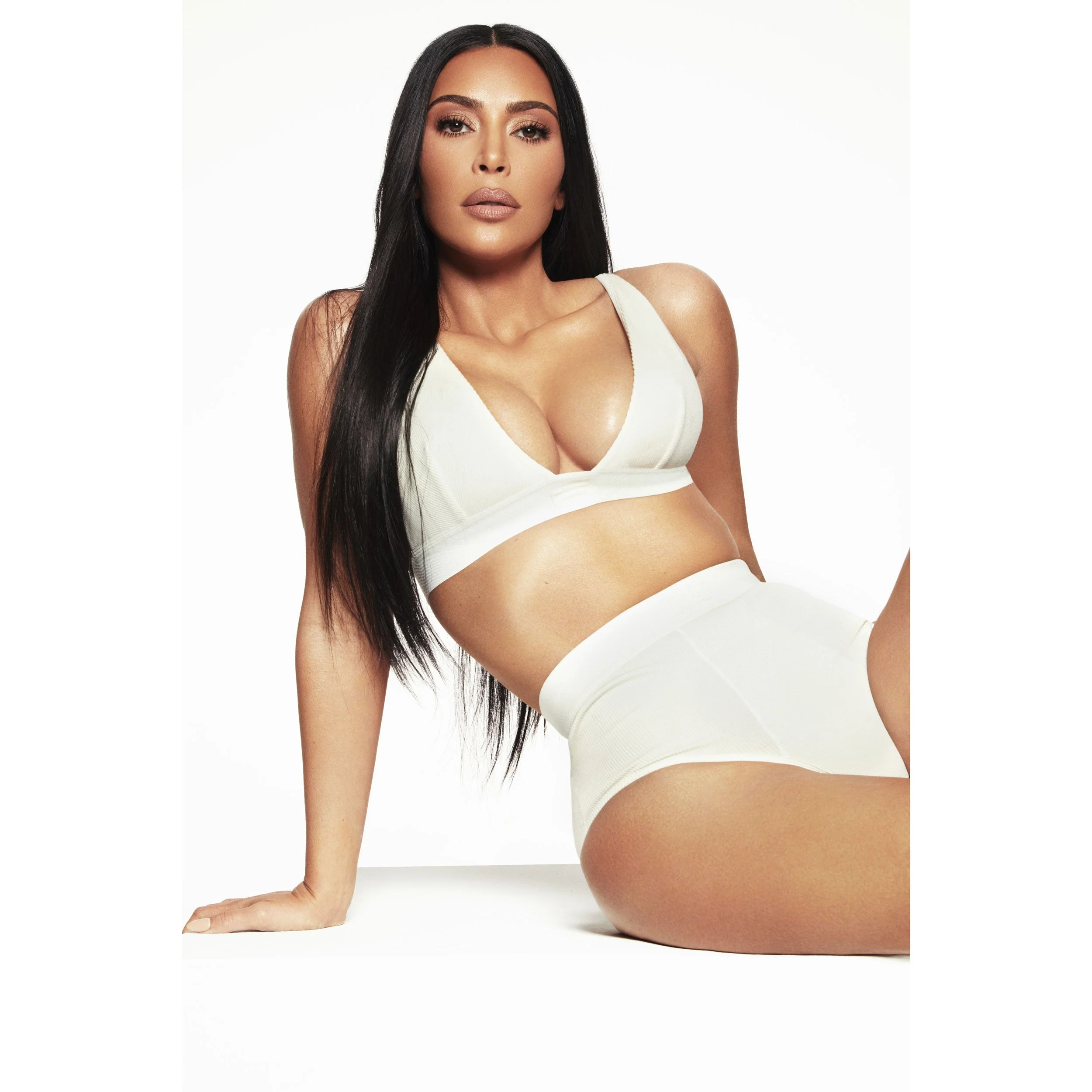 COTTON RIB PLUNGE BRALETTE | SOOT - Image 4