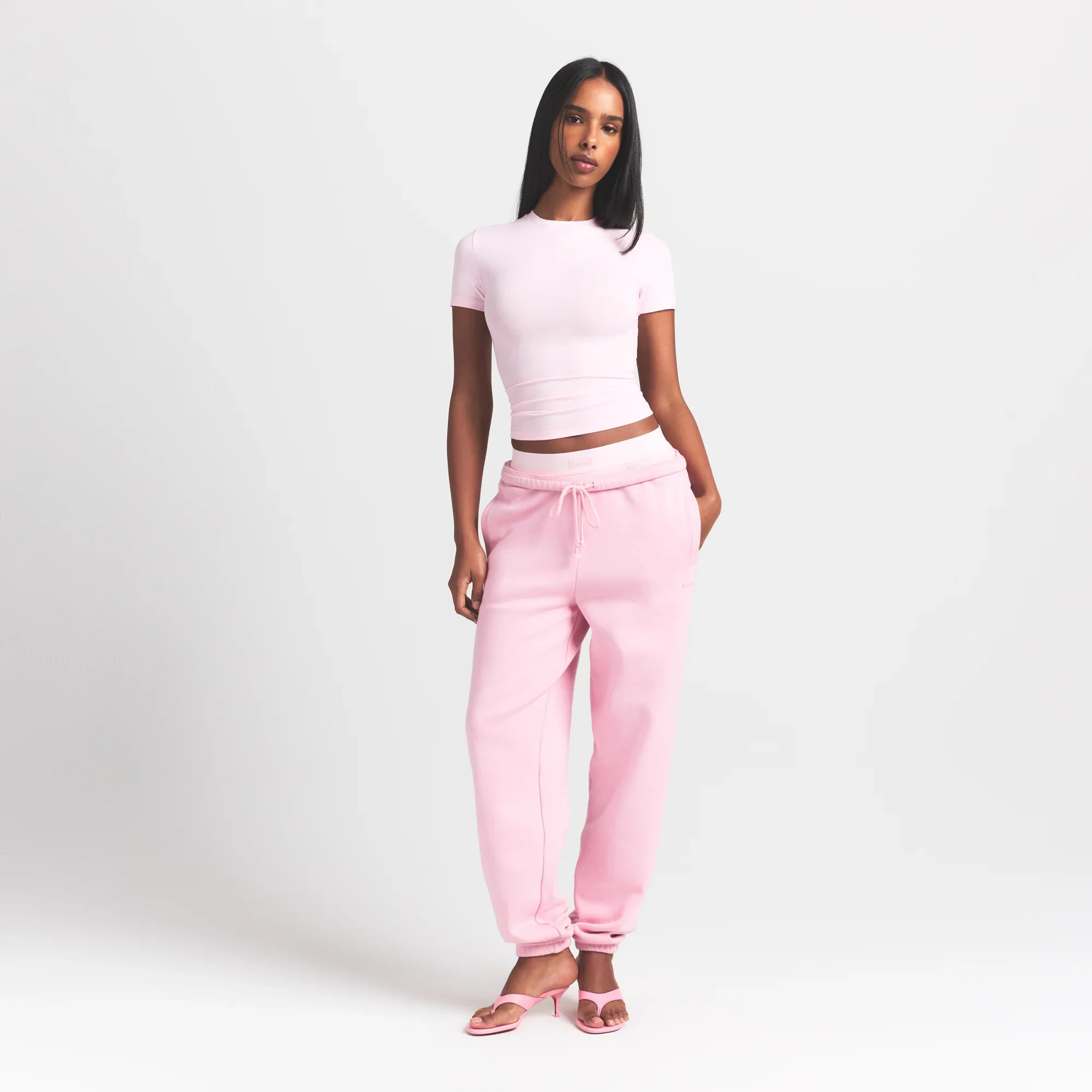 COTTON RIB T-SHIRT | CHERRY BLOSSOM