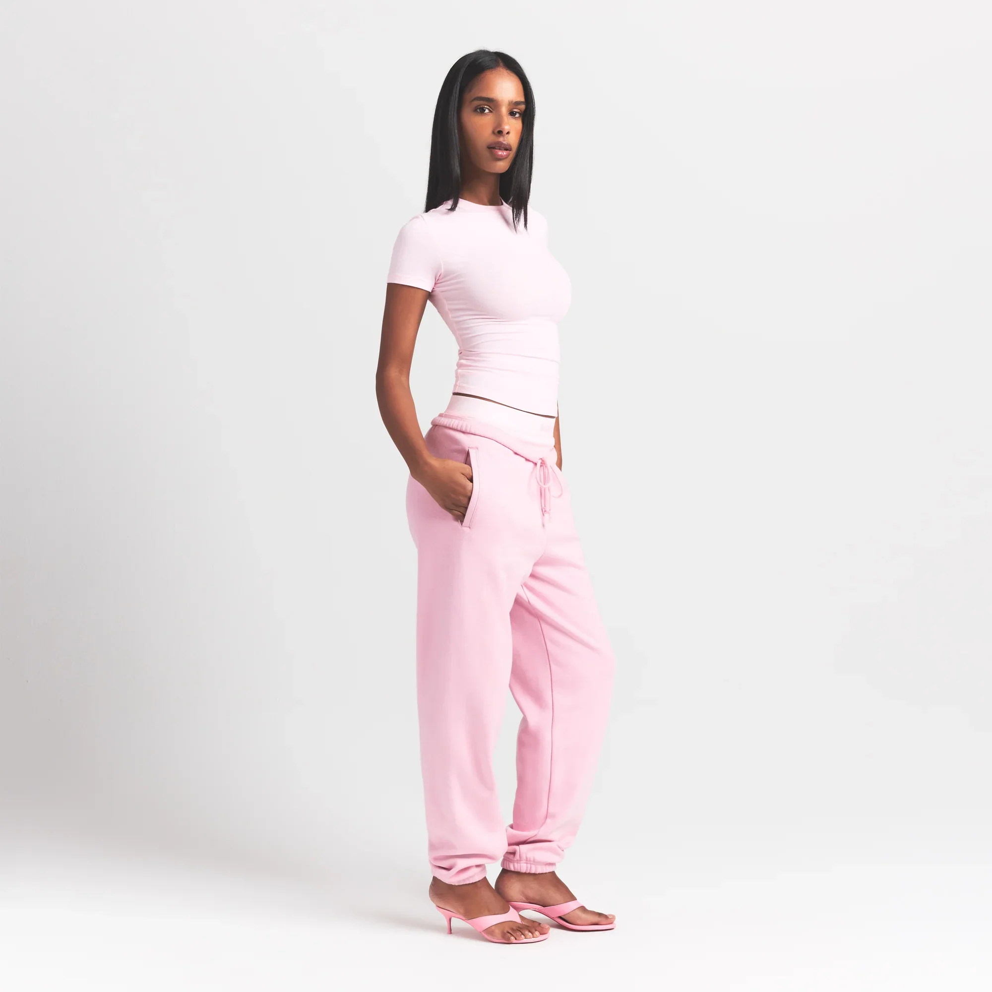 COTTON RIB T-SHIRT | CHERRY BLOSSOM - Image 4