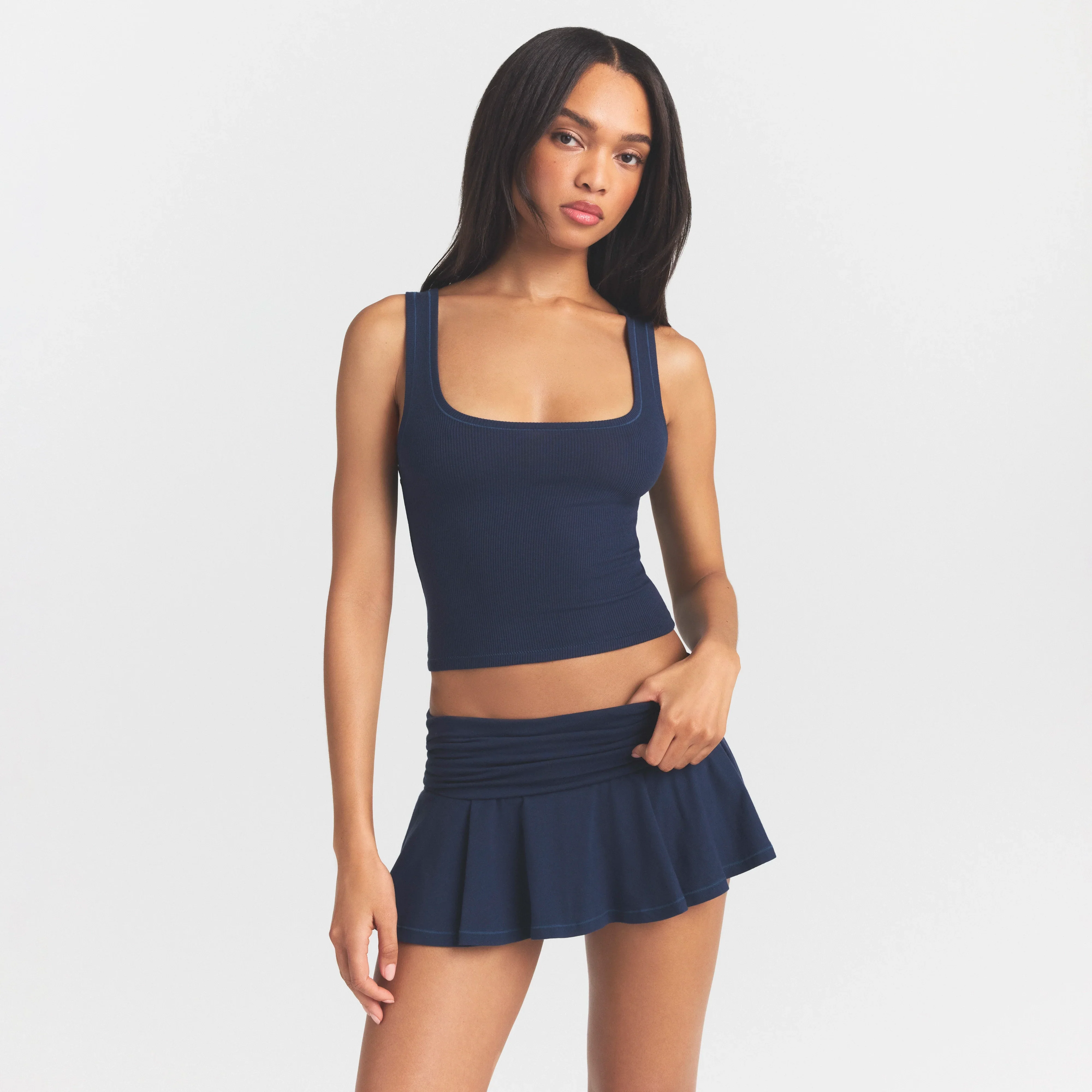 COTTON RIB TANK | NAVY - Image 2