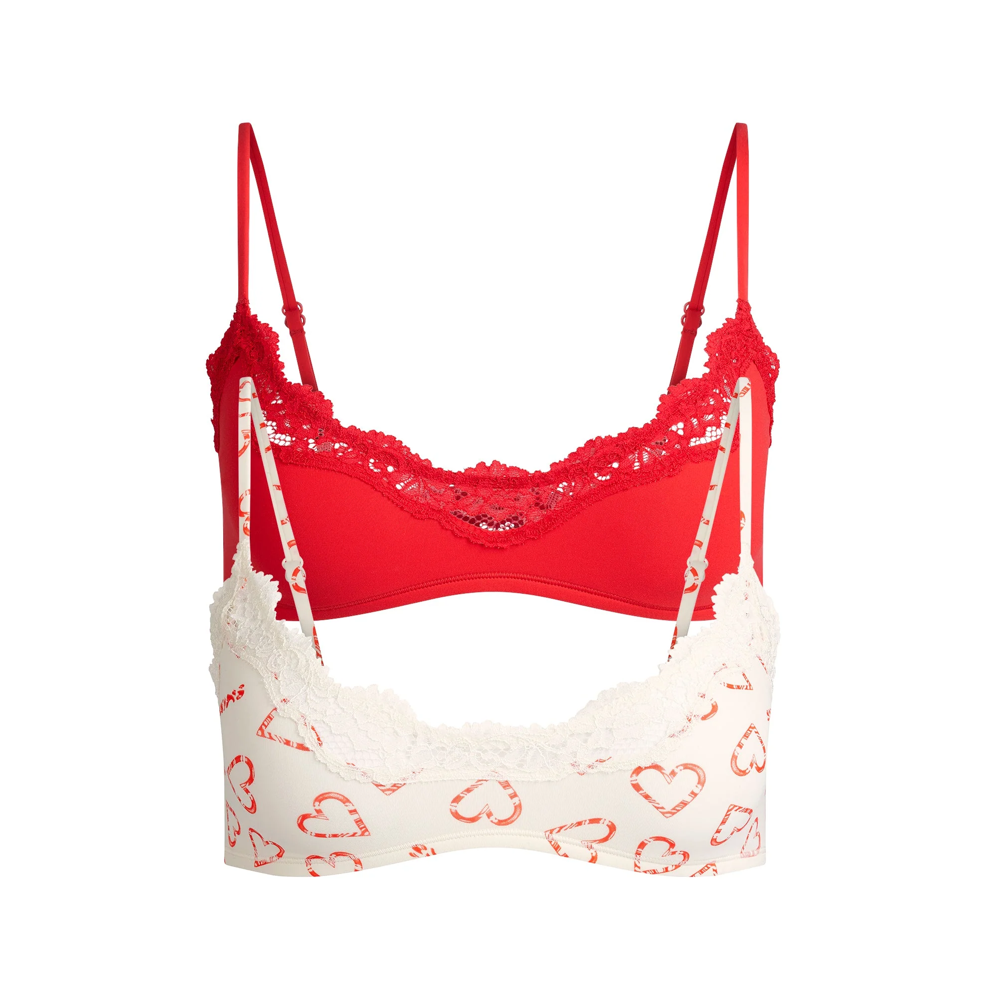FITS EVERYBODY LACE SCOOP BRALETTE 2-PACK | CANDY HEART AND RED - Image 6