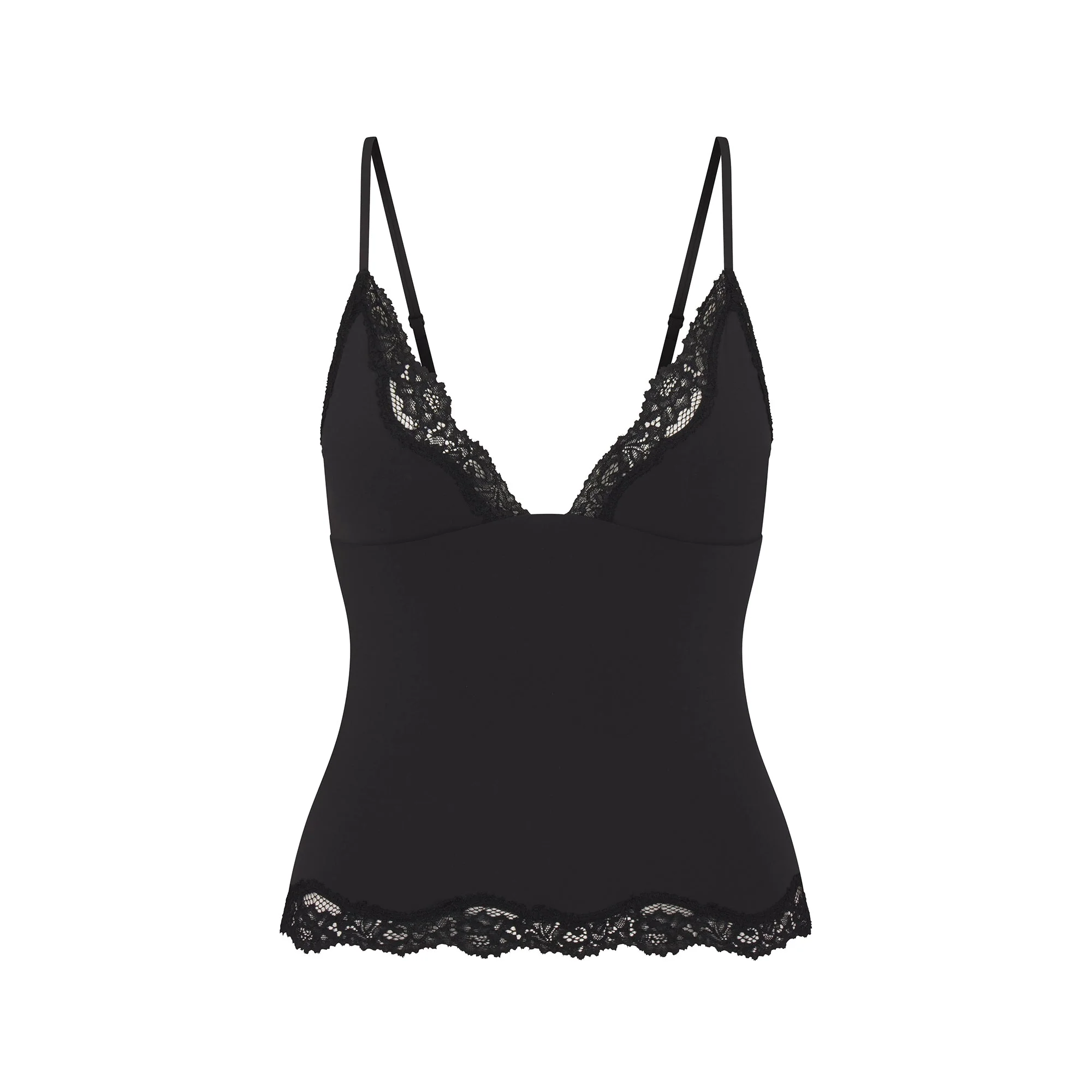 FITS EVERYBODY LACE TRIANGLE CAMI AND BOY SHORT SET | ONYX - Image 4