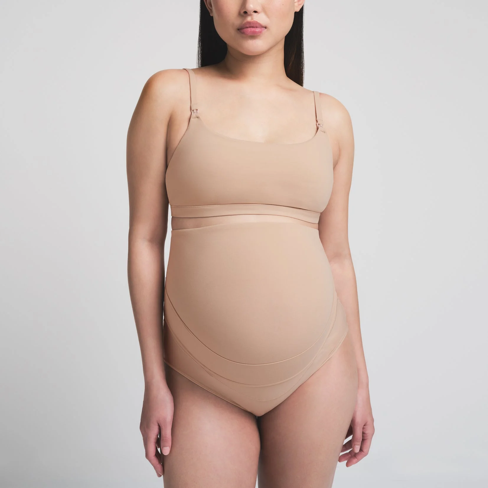 FITS EVERYBODY MATERNITY BANDED HIGH-WAISTED BRIEF | CLAY - Image 4