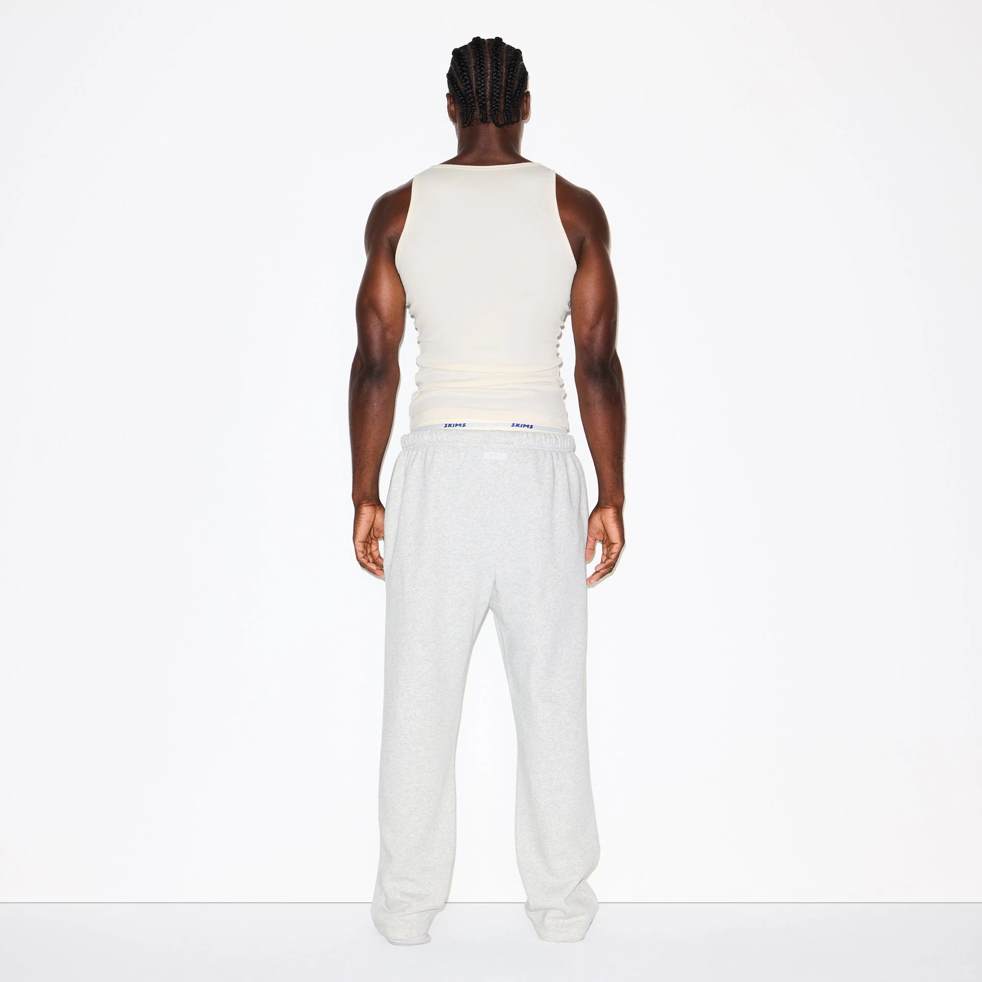 FLEECE LOUNGE MENS CLASSIC STRAIGHT LEG PANT | LIGHT HEATHER GREY - Image 4