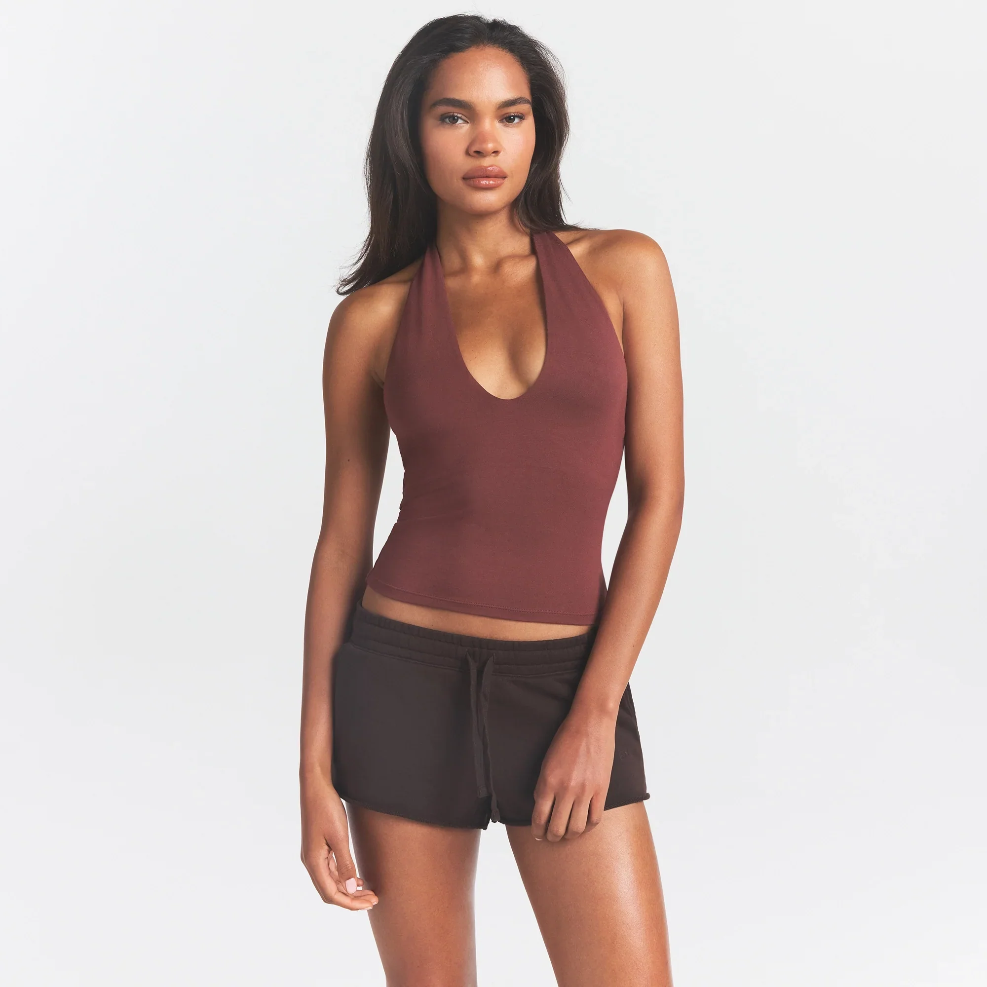 FRENCH TERRY RAW EDGE SHORT | ESPRESSO - Image 2