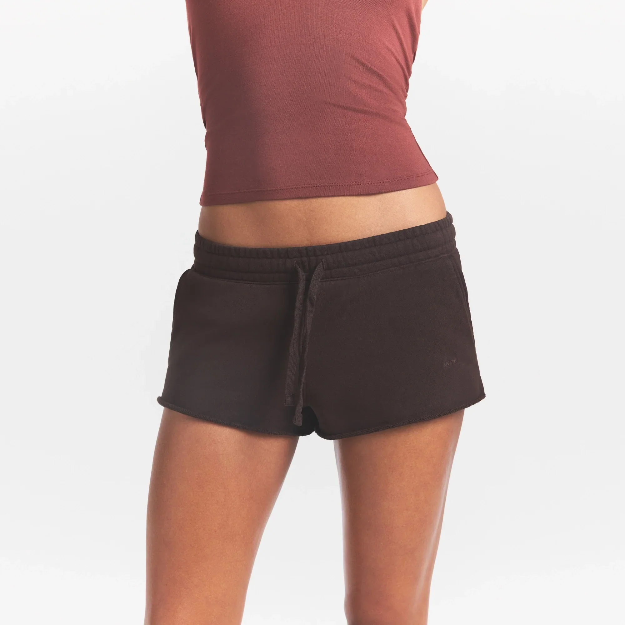 FRENCH TERRY RAW EDGE SHORT | ESPRESSO - Image 3