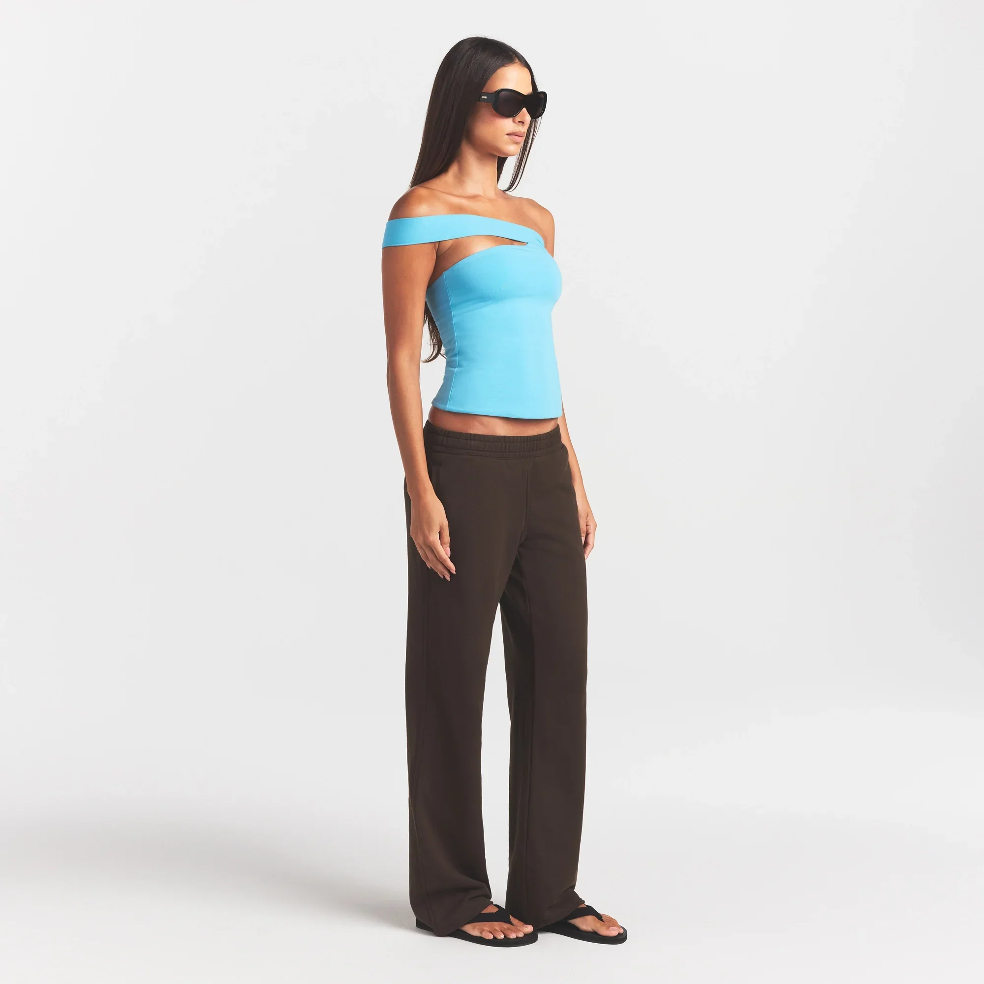 FRENCH TERRY STRAIGHT LEG PANT | ESPRESSO - Image 2
