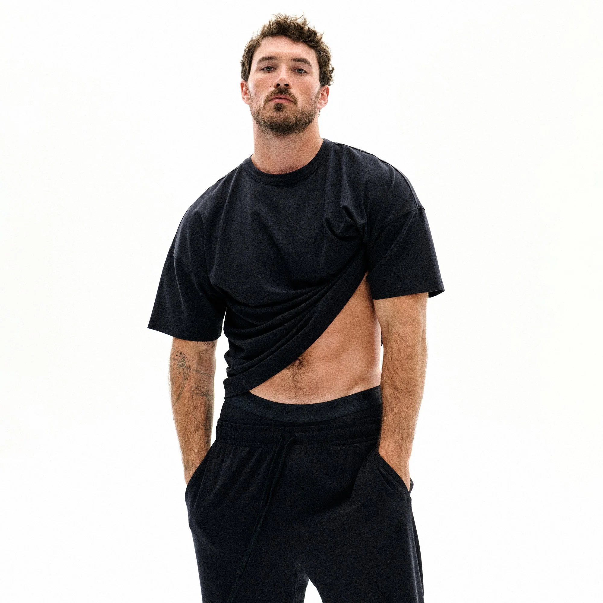 JERSEY LOUNGE MENS OVERSIZED T-SHIRT | OBSIDIAN - Image 4