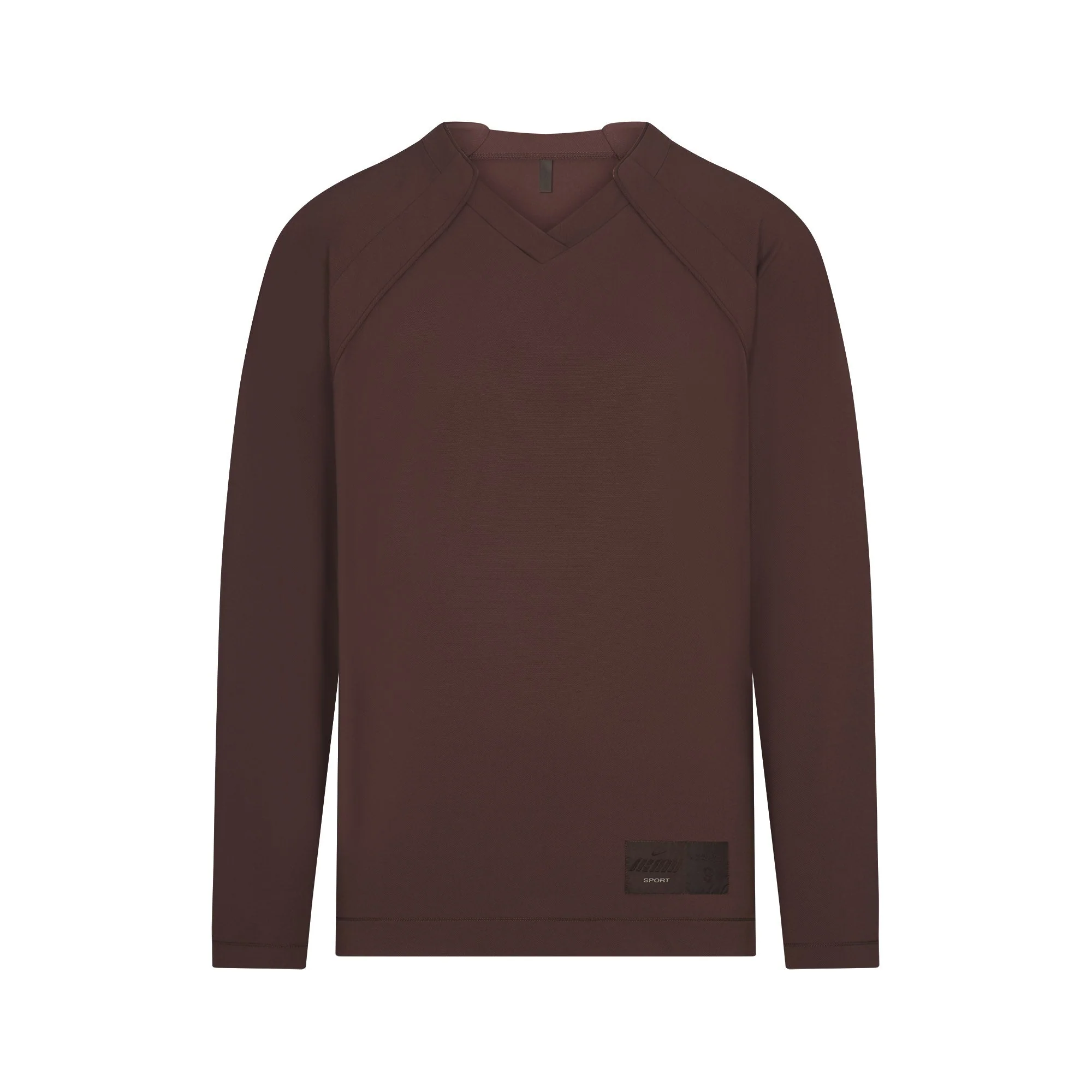 NikeSKIMS AIRY V-NECK OVERSIZED LONG SLEEVE TOP | DARK SEPIA - Image 6