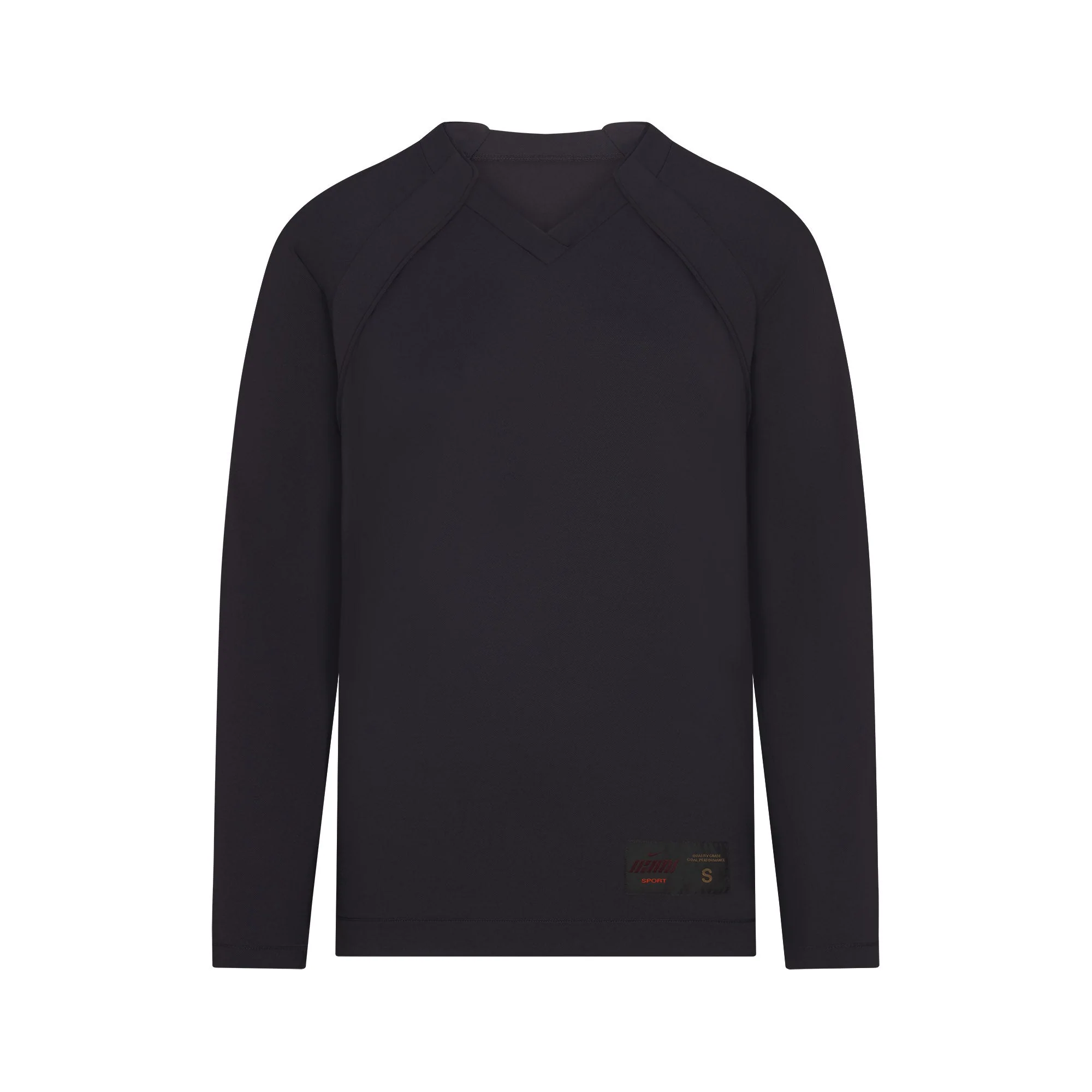 NikeSKIMS AIRY V-NECK OVERSIZED LONG SLEEVE TOP | OBSIDIAN - Image 7