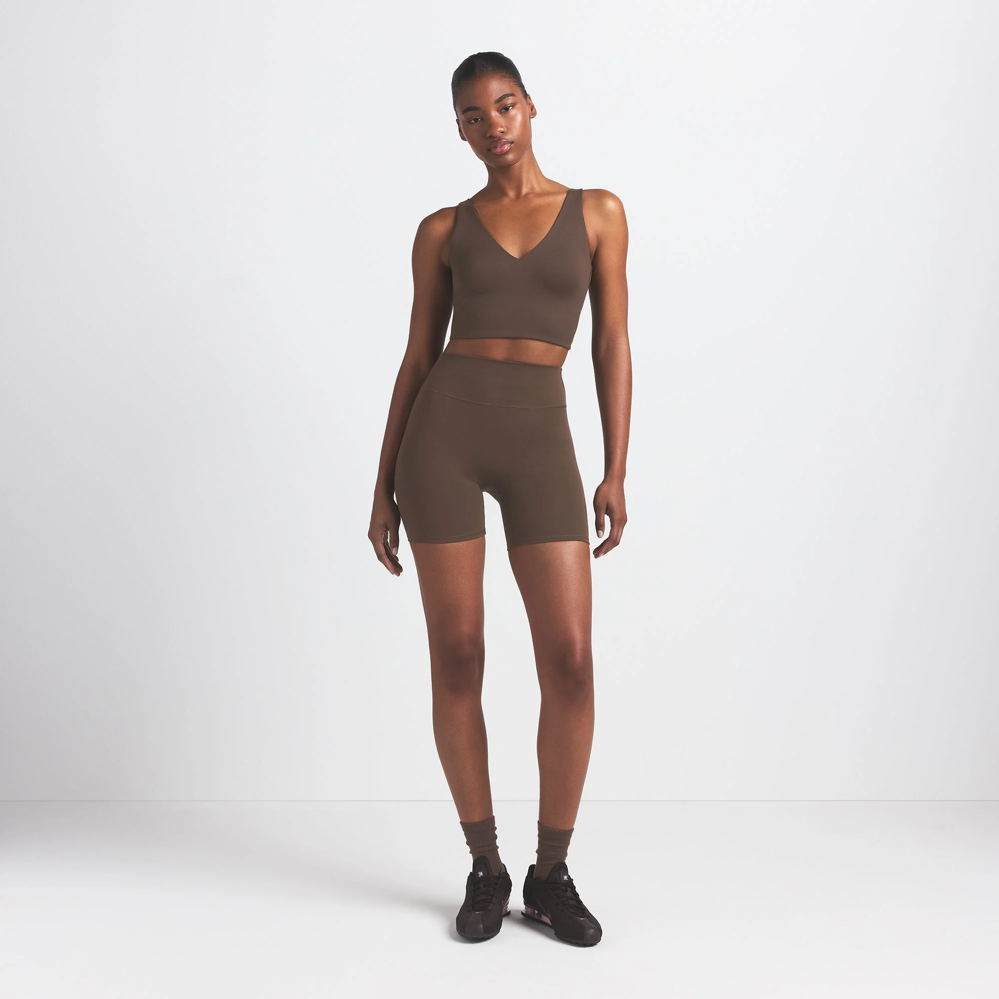 NikeSKIMS MATTE 5" BIKER SHORT | DARK SEPIA