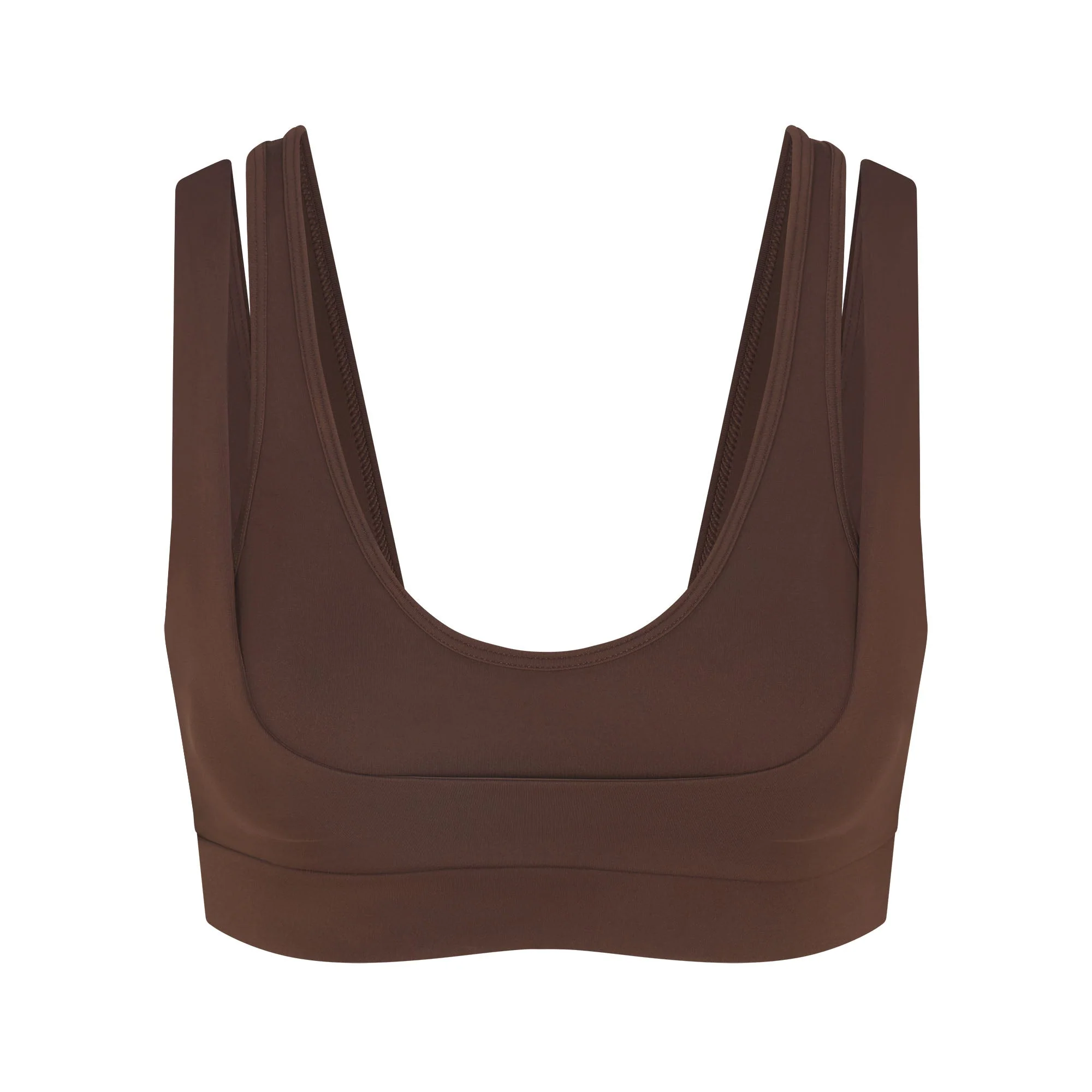 NikeSKIMS MATTE DOUBLE STRAP SCOOP BRA | DARK SEPIA - Image 7