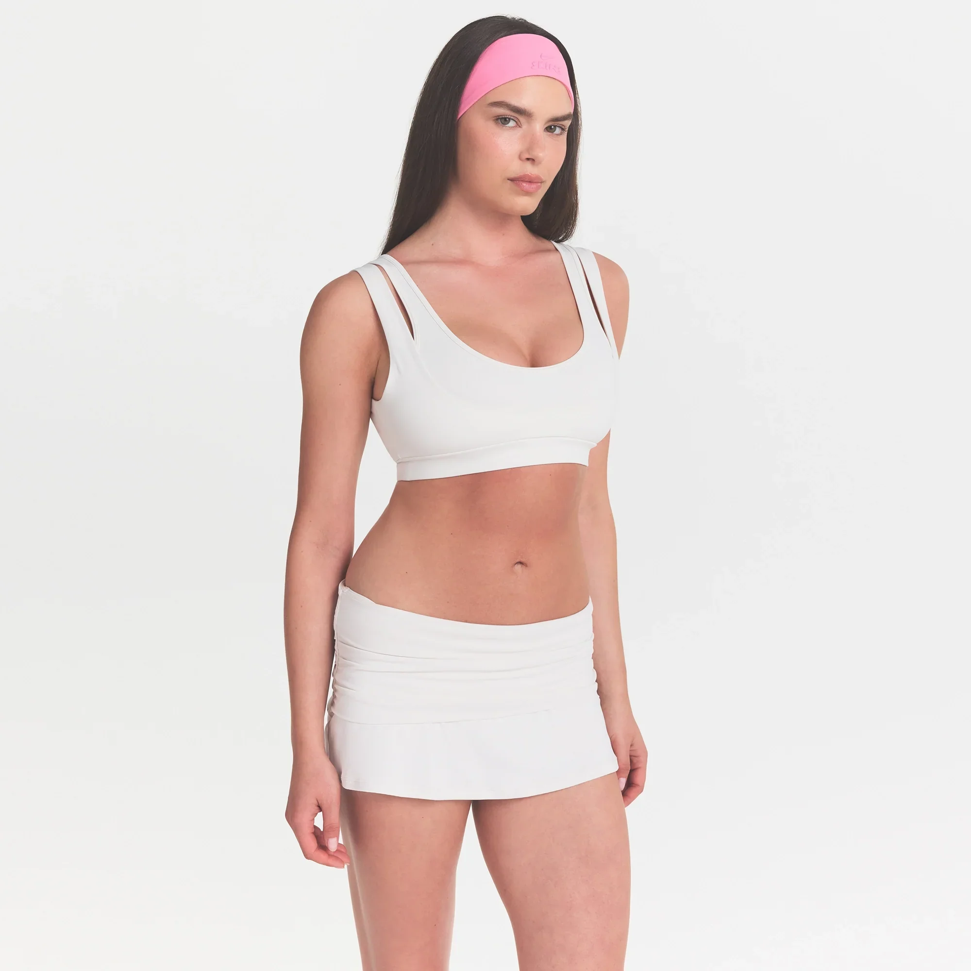 NikeSKIMS MATTE DOUBLE STRAP SCOOP BRA | IVORY - Image 2