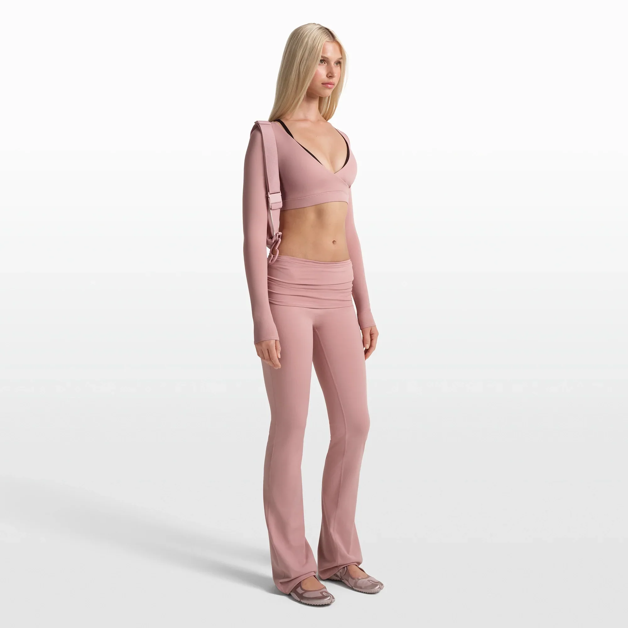 NikeSKIMS MATTE FOLDOVER SLIM FLARE LEGGING | HIMALAYAN - Image 2