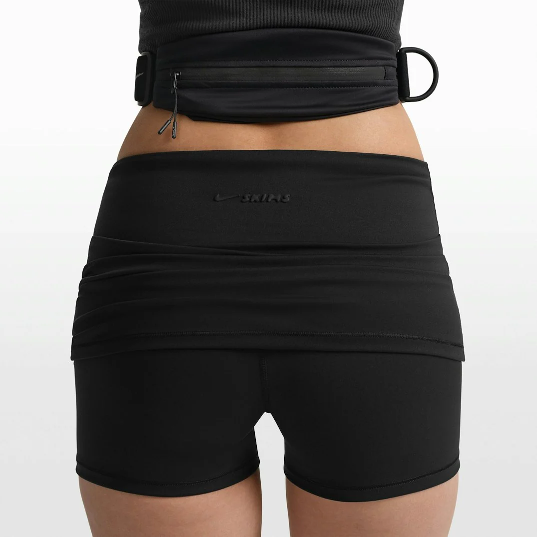 NikeSKIMS MATTE FOLDOVER WB 3 INCH SHORT | OBSIDIAN - Image 4